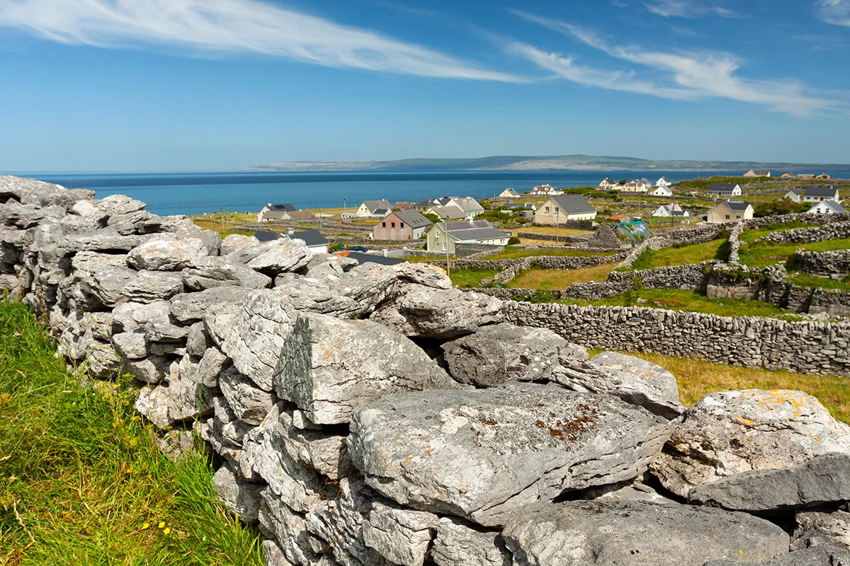 View looking across to the Burren on the mainland from Inis Oírr