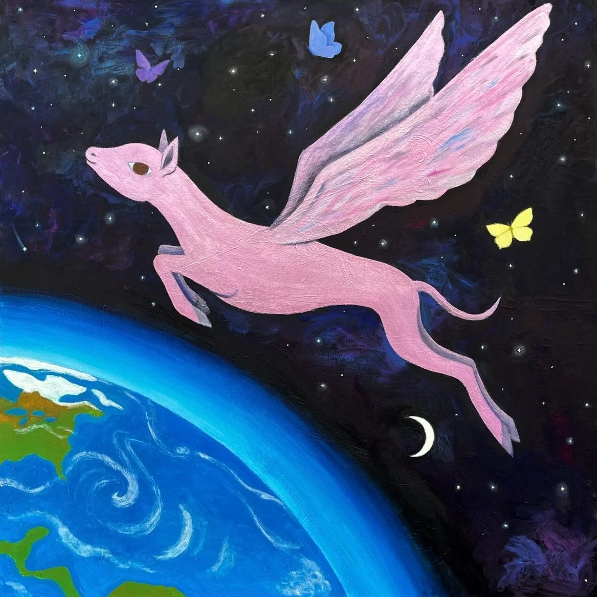 I made this for my 3 year old niece 
100x100cm (40x40&rdquo;)
Acrylic on canvas