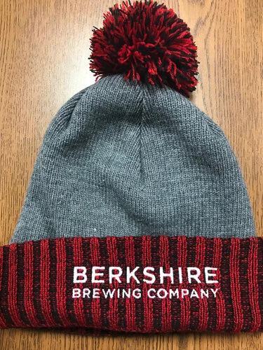 Winter Pom Beanie - Grey and Red 