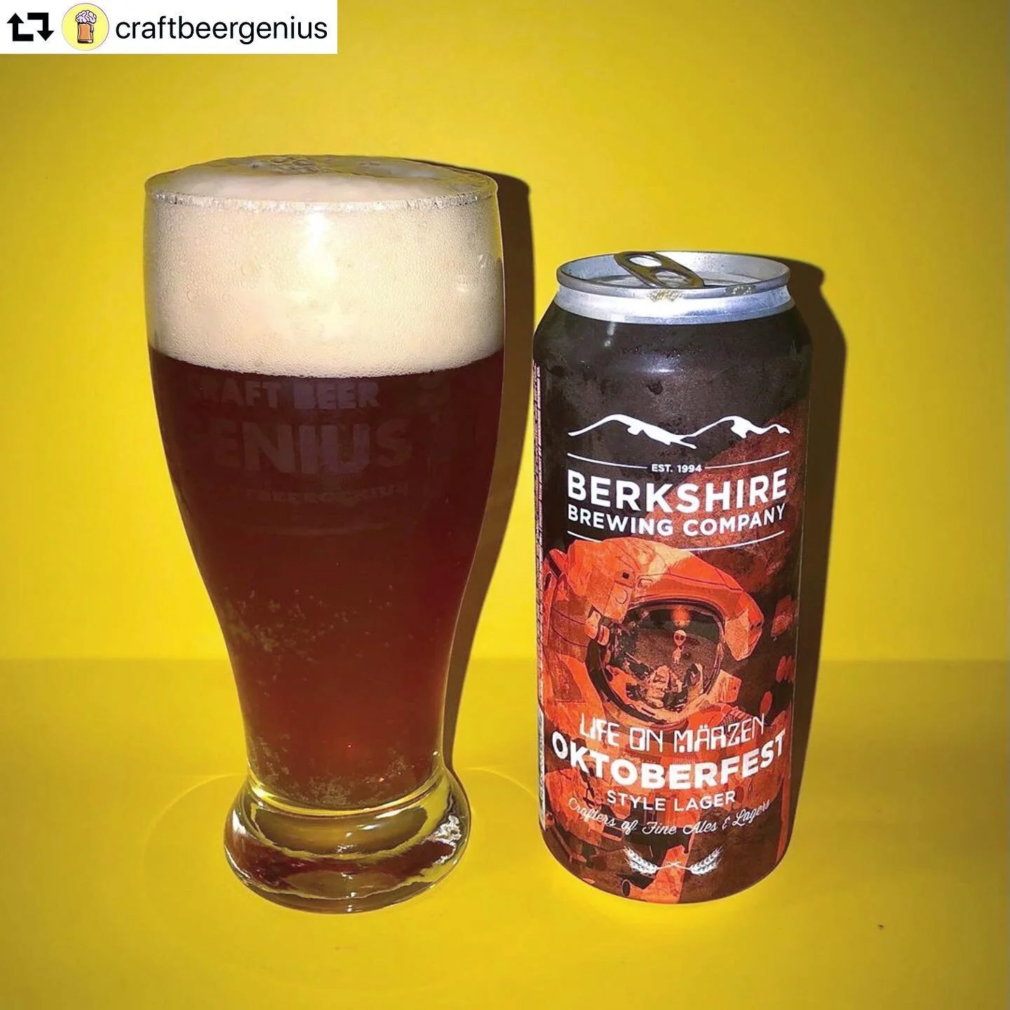 #Repost from @craftbeergenius
.
.
&ldquo;who&rsquo;s ready for Fall beer? 🍃 @berkshirebrewco kills it again w/ this #Oktoberfest 🎃 #LifeOnM&auml;rzen has an amazing aroma that&rsquo;s light in caramel w/ faint herbal hops. the taste is earthy &amp; toasty but doesn&rsquo;t sacrifice quenchability. deff drinking this one throughout autumn 🍂&rdquo;
.
.
.
#berkshirebrewingcompany #JustGoodBeer #weloveourfans