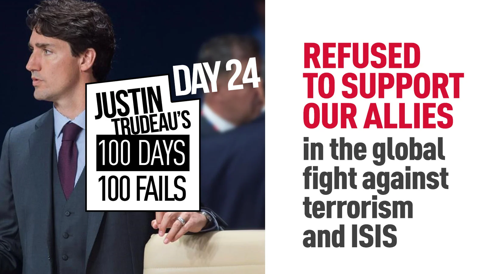77. He refused to support our allies in the global fight against terrorism and ISIS
