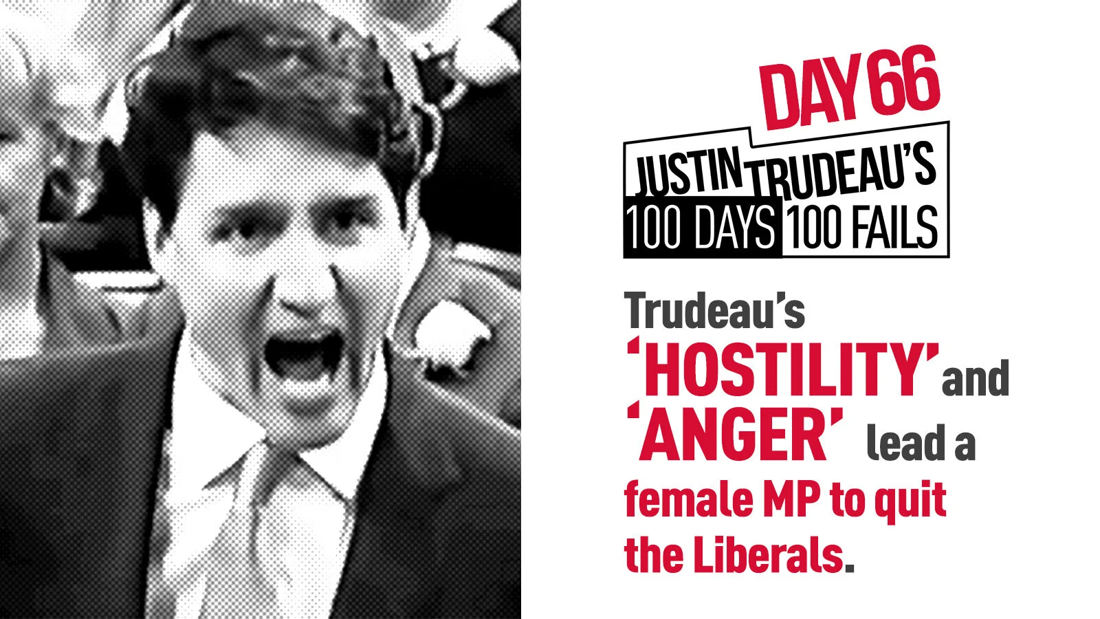 35. His 'hostility' and 'anger' lead a female MP to quit the Liberals