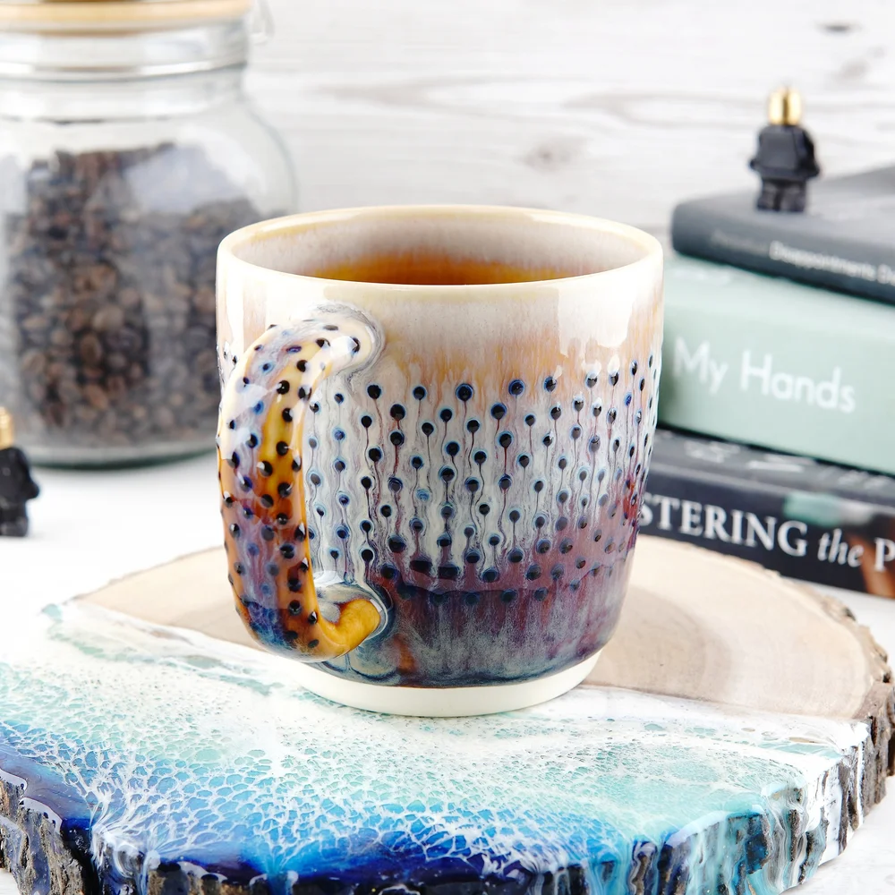 8 oz coffee tea mugs Mora Ceramic Cups —8oz Coffee Cup Set With Saucers, Assorted Neutral –  Laidrey Coffee Roasters main image 1