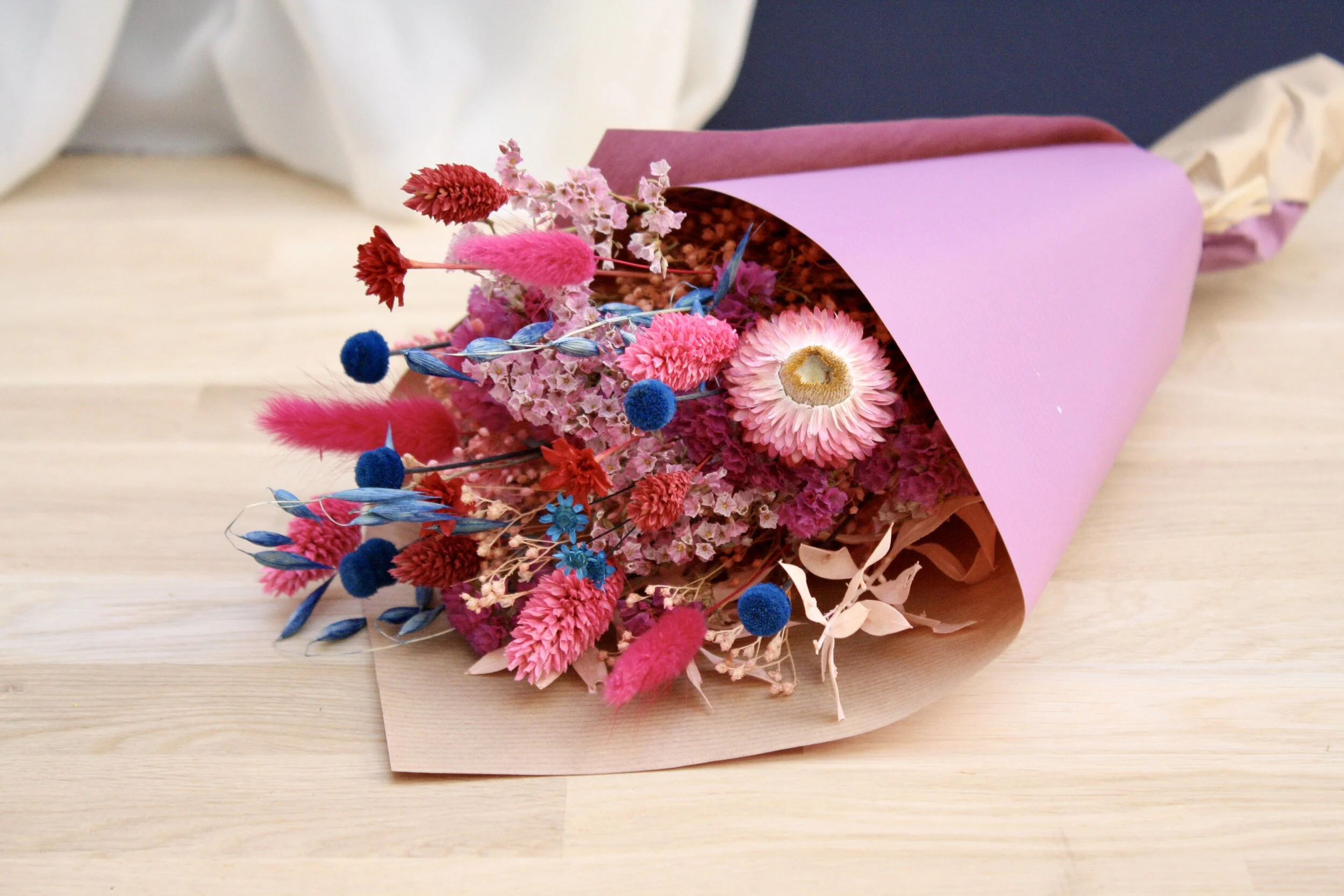 Bouquet fleurs séchées Cosmos