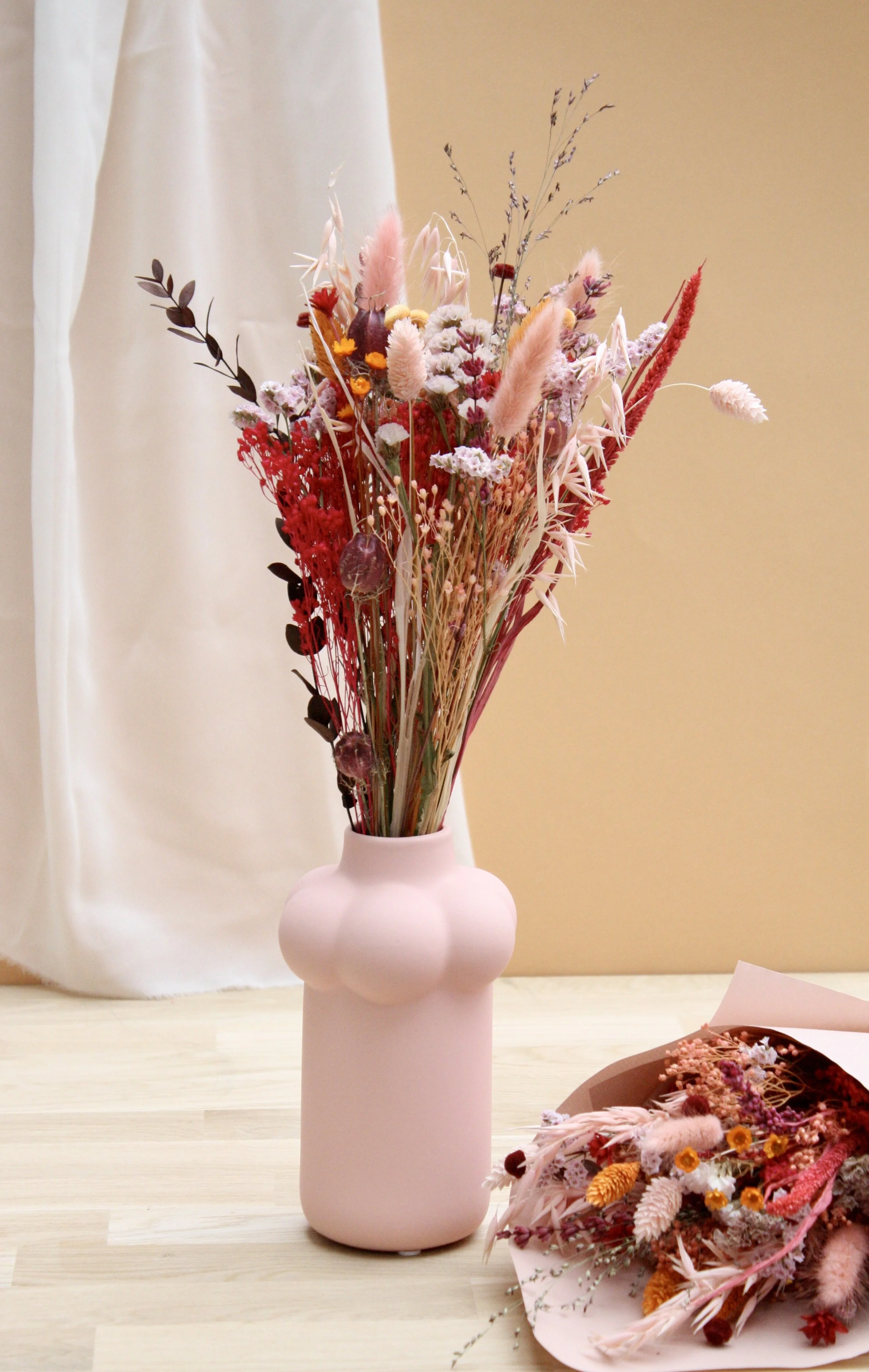 Bouquet fleurs séchées Ruby Orange