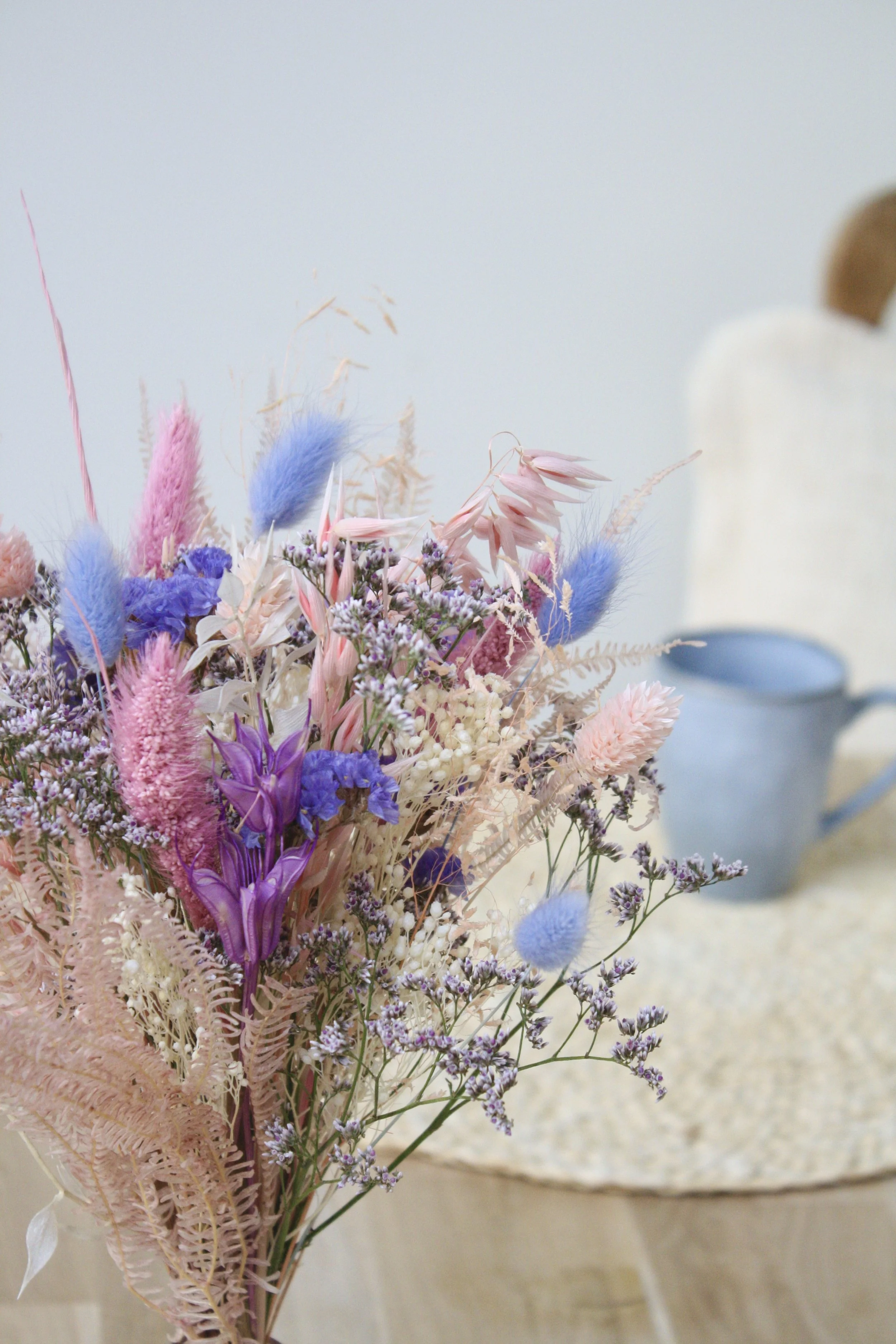 bouquet fleurs séchées dried flowers sweet dreams blue violet