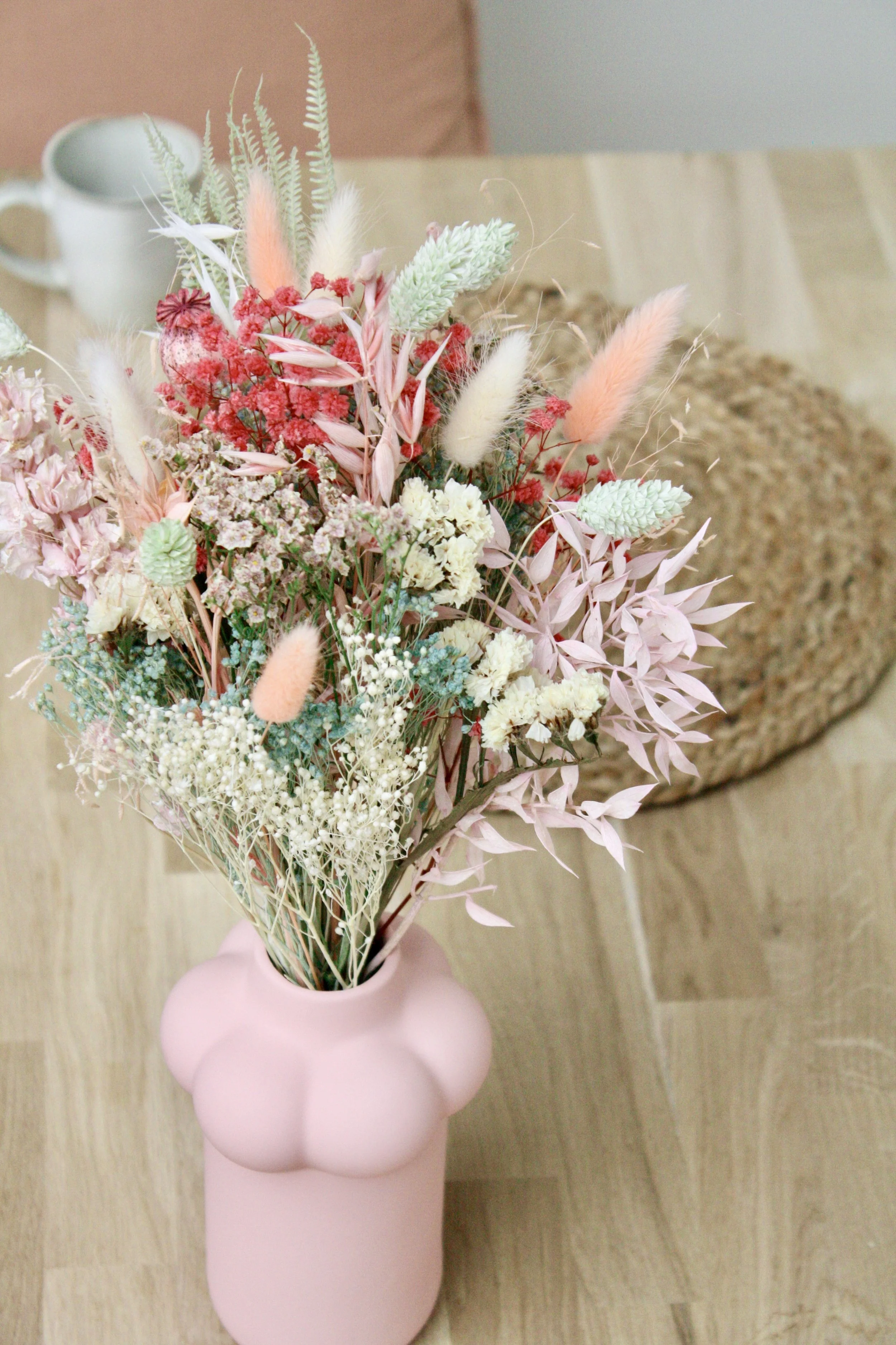 bouquet fleurs séchées dried flowers california pastel