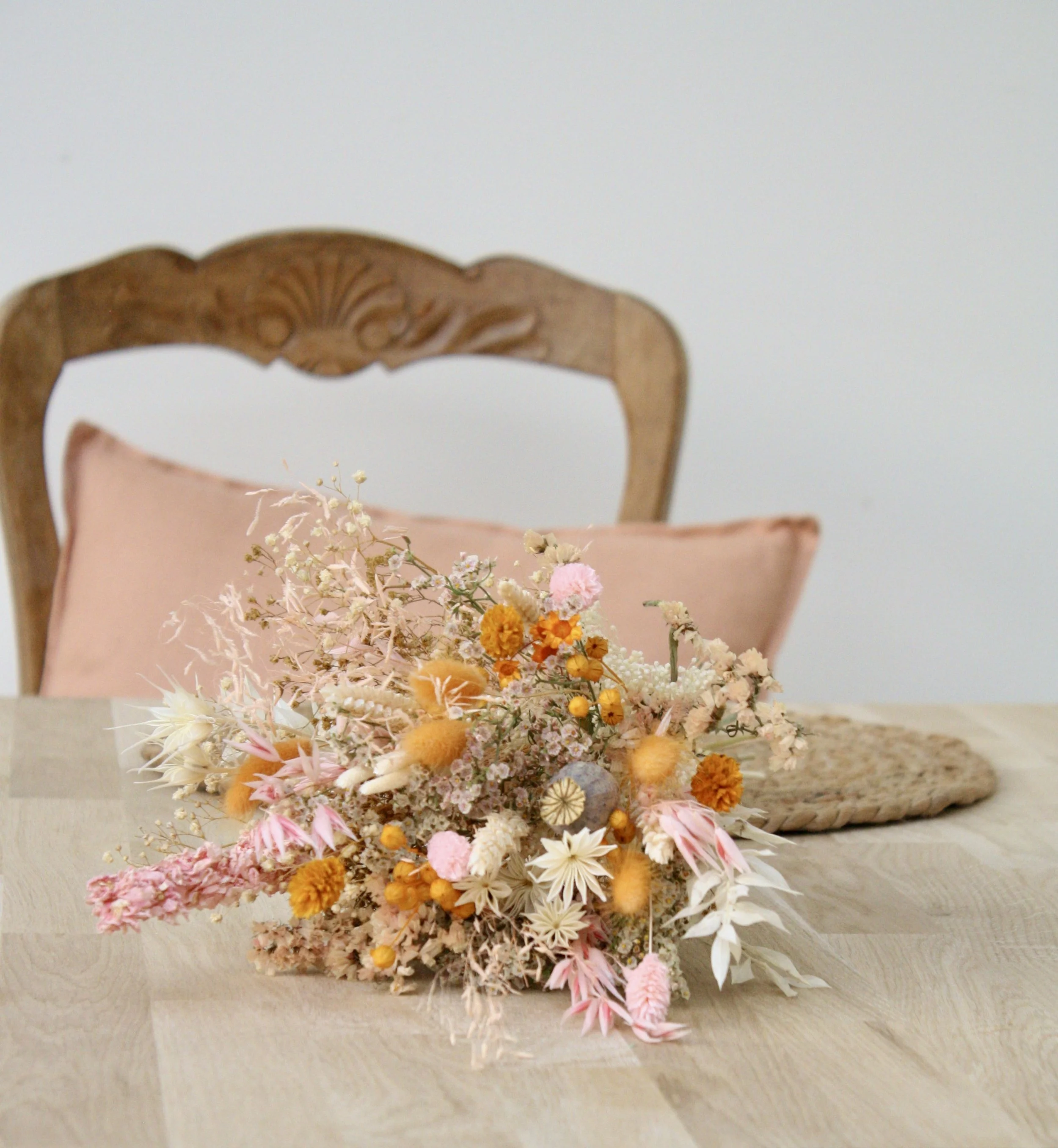 bouquet fleurs séchées dried flowers terracotta pastel