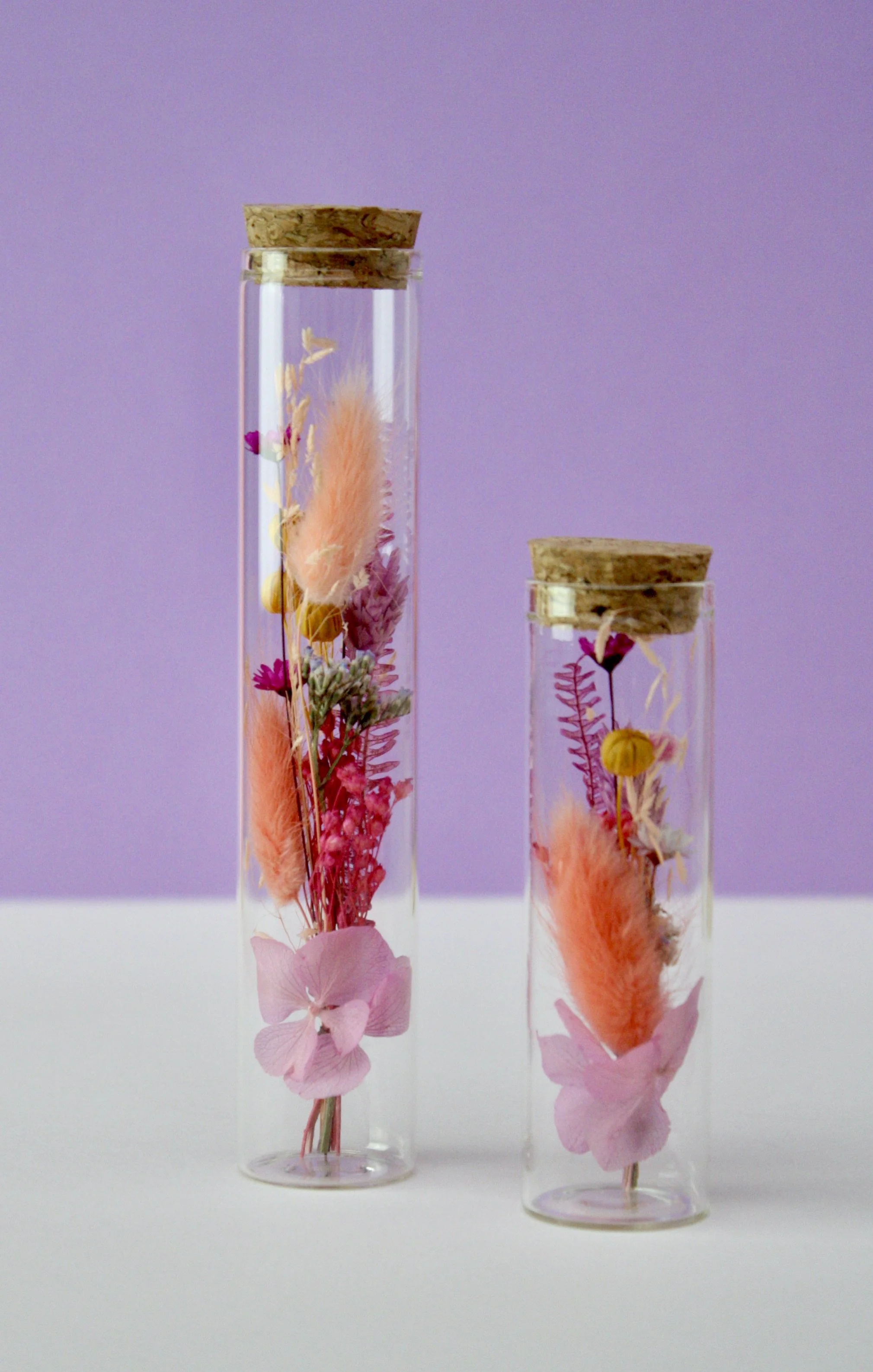 Fiole fleurie fleurs séchées Indian Summer