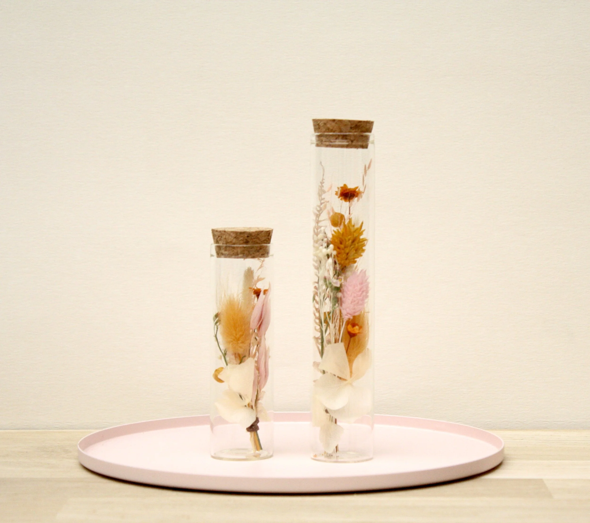 Fiole de fleurs séchées Terracotta pastel