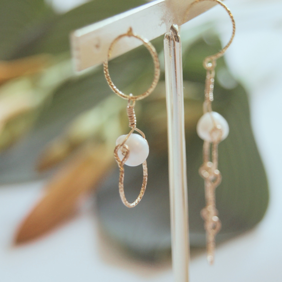 Boucles D'oreilles En Argent Sterling Avec Perles De Culture D'eau Douce - Fait Main, Marque Rose-Mimosa
