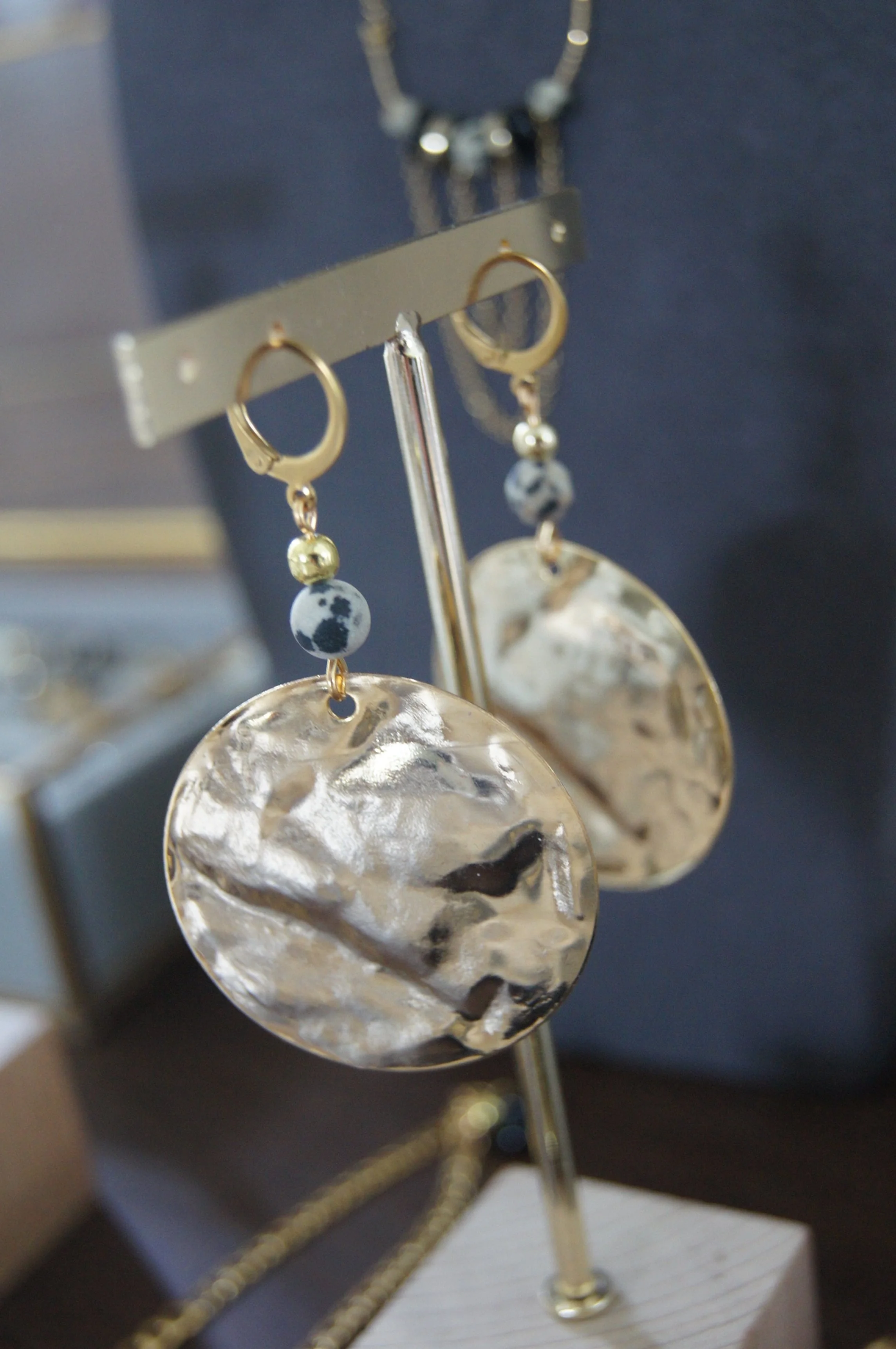 Boucles DISCO sequins dorés à l'or fin 24 carats