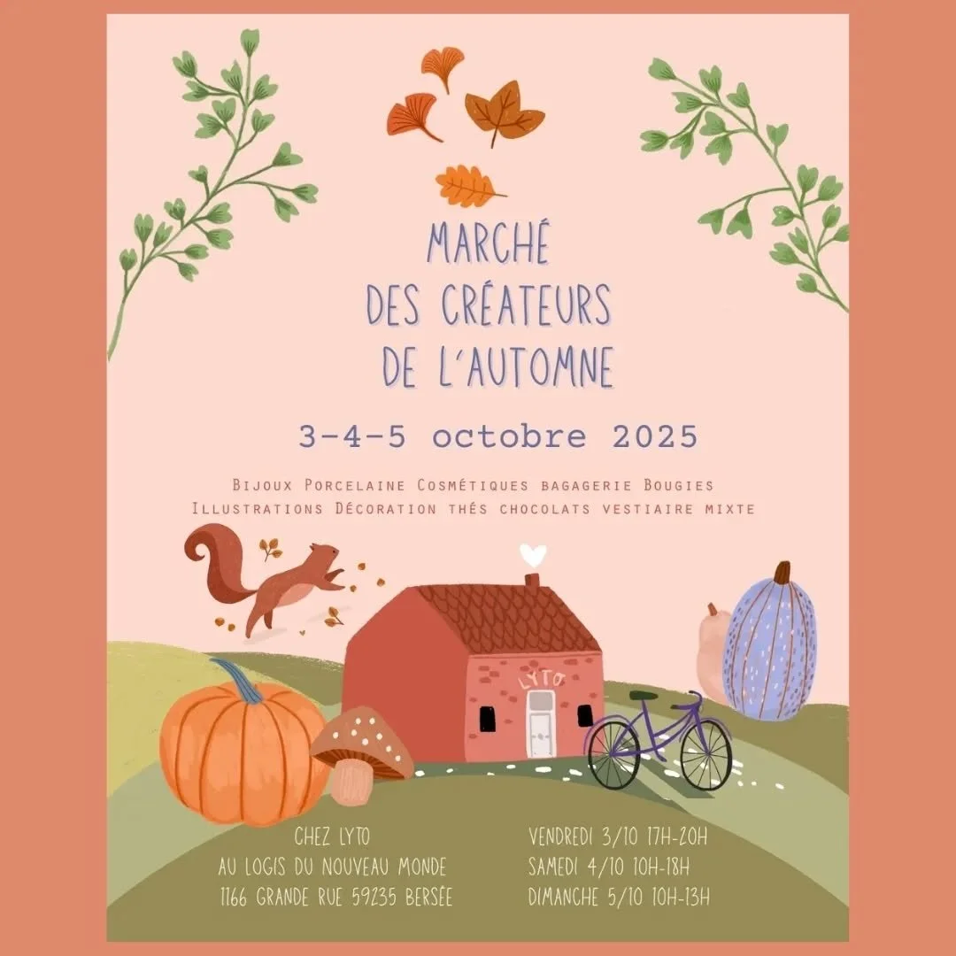 ✨🍂 Le March&eacute; des Cr&eacute;ateurs de l&rsquo;Automne d&eacute;barque &agrave; Bers&eacute;e ! 🍂✨
🤗 C'est avec une immense joie que nous vous invitons &agrave; notre&nbsp;March&eacute; des Cr&eacute;ateurs de l'Automne&nbsp;! 
🍁 Venez f&eci