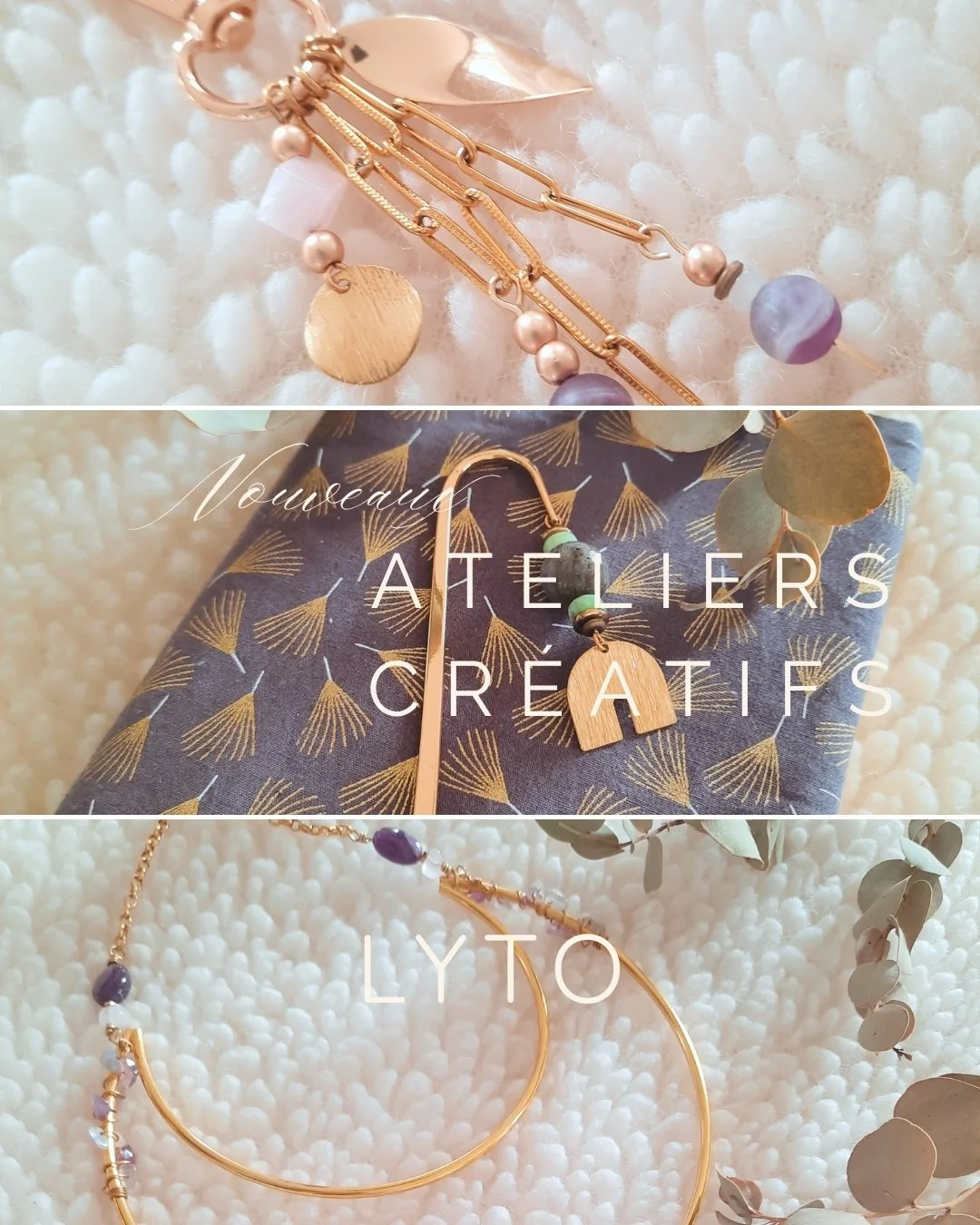 Cr&eacute;ez 🌠Ressentez 🌠Vibrez 
Chez LYTO, la cr&eacute;ation rime avec intention et inspiration !
🧘&zwj;♀️Trois nouveaux ateliers vous invitent &agrave; explorer l&rsquo;univers des pierres naturelles tout en r&eacute;alisant des objets du quoti