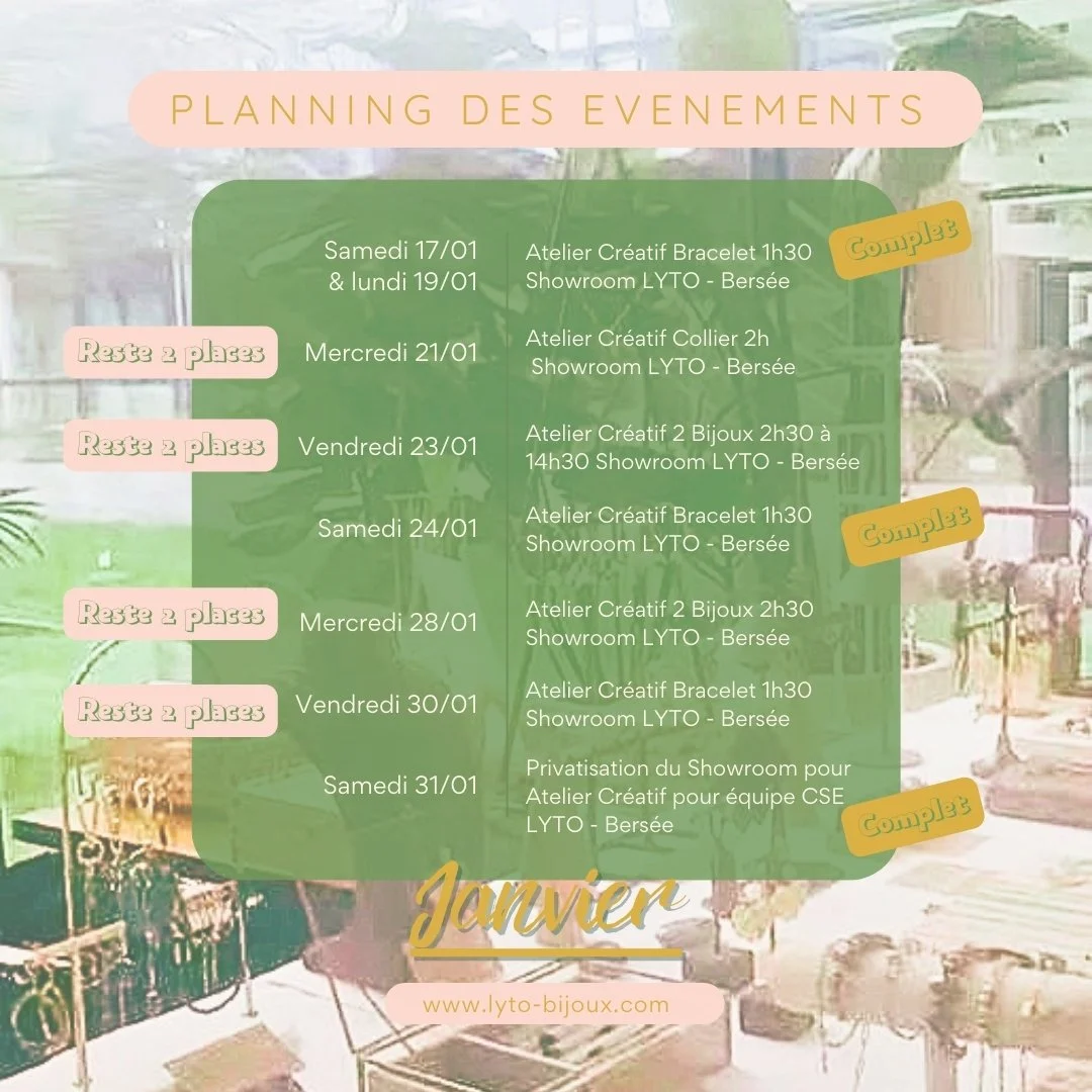 ✨ JANVIER 2026 : ✨ D&eacute;marrez l&rsquo;ann&eacute;e les mains dans la cr&eacute;ativit&eacute; ! ✨

Le showroom LYTO, nich&eacute; au c&oelig;ur du @logis_du_nouveaumonde , vous ouvre ses portes pour un mois riche en cr&eacute;ativit&eacute; et e