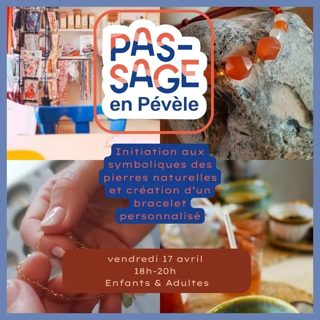 Et si vous cr&eacute;iez un bijou 📿 qui vous ressemble vraiment ?
Un moment hors du temps &agrave; partager en famille 💛 vous attend chez Pas-sage&nbsp;en P&eacute;v&egrave;le ! 
Avec Oph&eacute;lie, fondatrice de @passage_enpevele on vous invite &