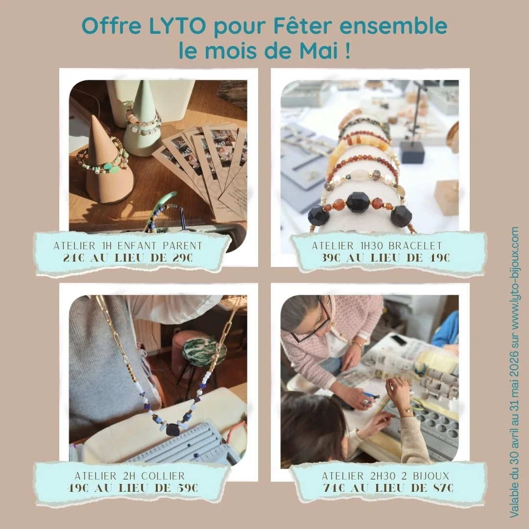 🌸 MAI = LE MOIS PARFAIT POUR CR&Eacute;ER ENSEMBLE ! 🌸
Maman, fille, amies, petits et grands&hellip; les Ateliers Cr&eacute;atifs LYTO sont faits pour &ecirc;tre partag&eacute;s 🥰✨
Anniversaire, EVJF, cadeau de F&ecirc;te des M&egrave;res, sortie 