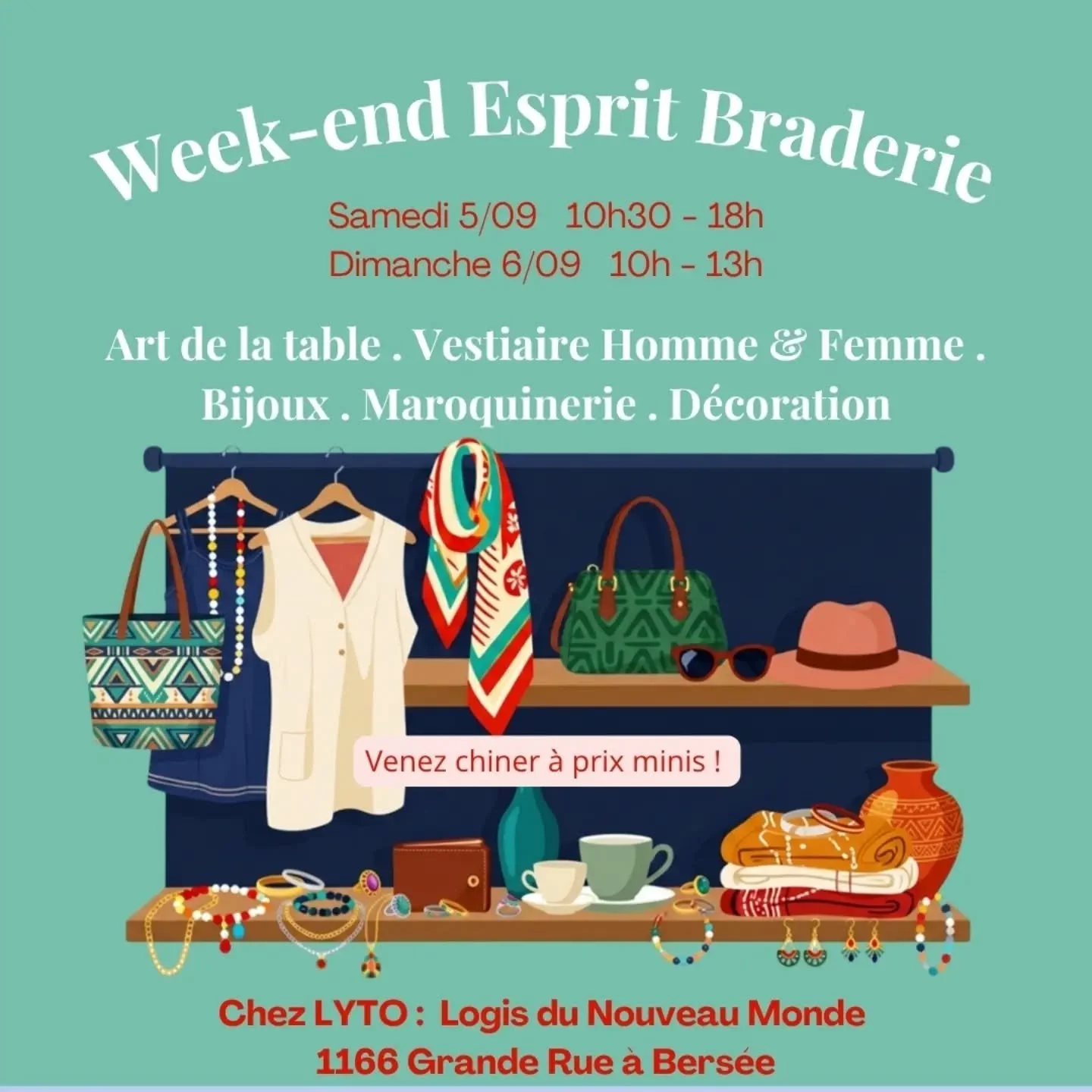 🛍️ La Braderie de Lille ? Non, encore mieux : la Braderie du Logis ! 🤫✨

Hey 🖐🏼 ! Pas besoin de pi&eacute;tiner dans le centre de Lille ! Le temps d&rsquo;un week-end, on vous propose la version cocooning, artisanale et sans le bain de foule.

No