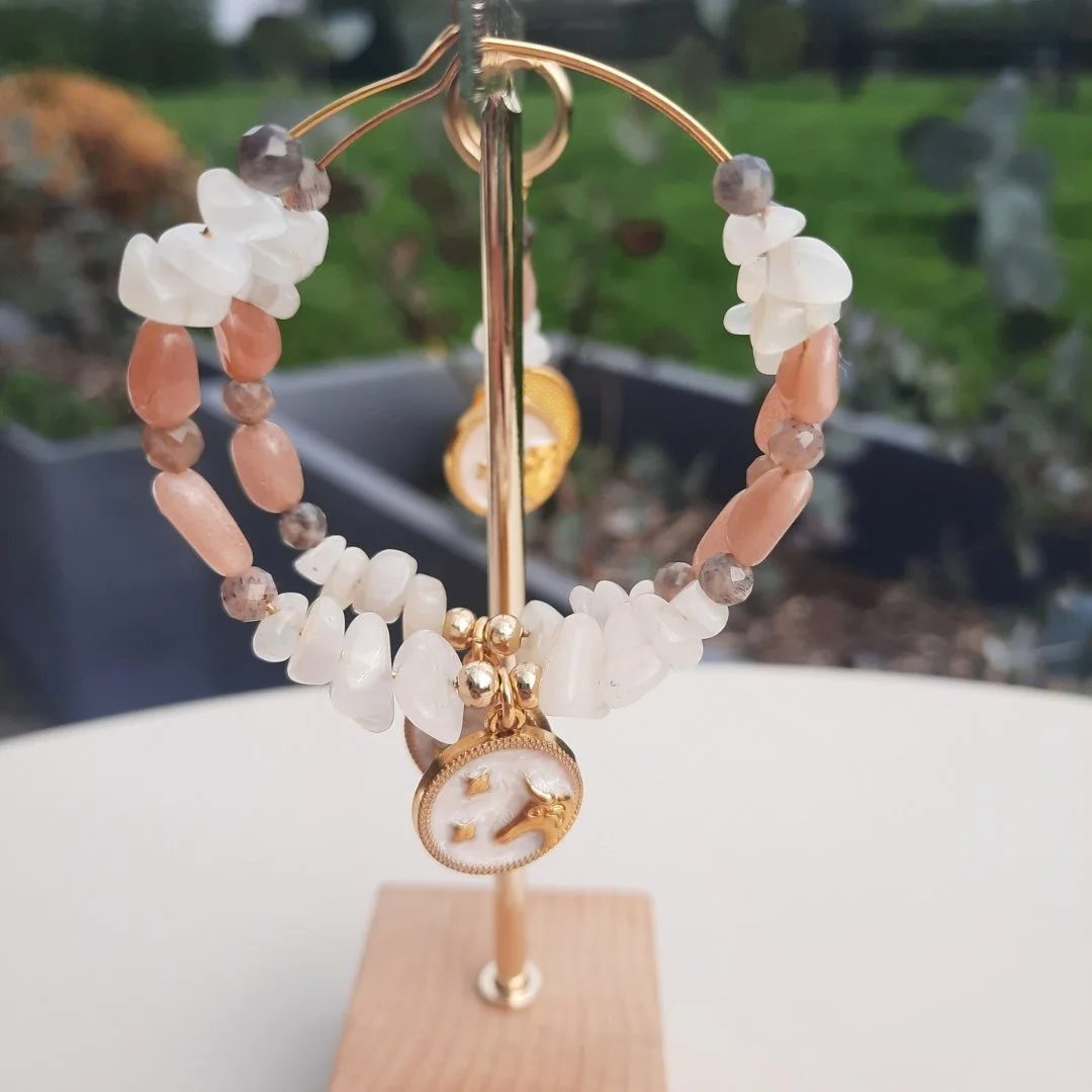 Créoles SELENE Pierres de Lune et signe Astro