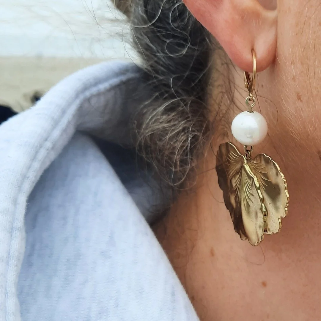 Boucles D’oreilles Chaîne Avec Perles En Métal Doré – Sans Nickel, Neuf Avec étiquettes