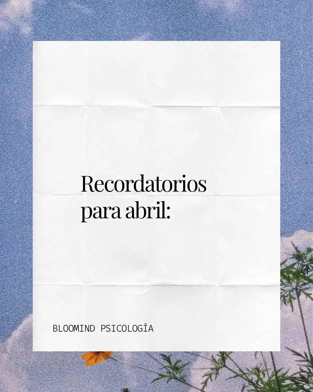 🌹Llegamos a abril con el post de los recordatorios, esta vez con frases de diferentes autorxs :)

Un abrazo!!

#recordatorios #psicologia #saludmental #abril