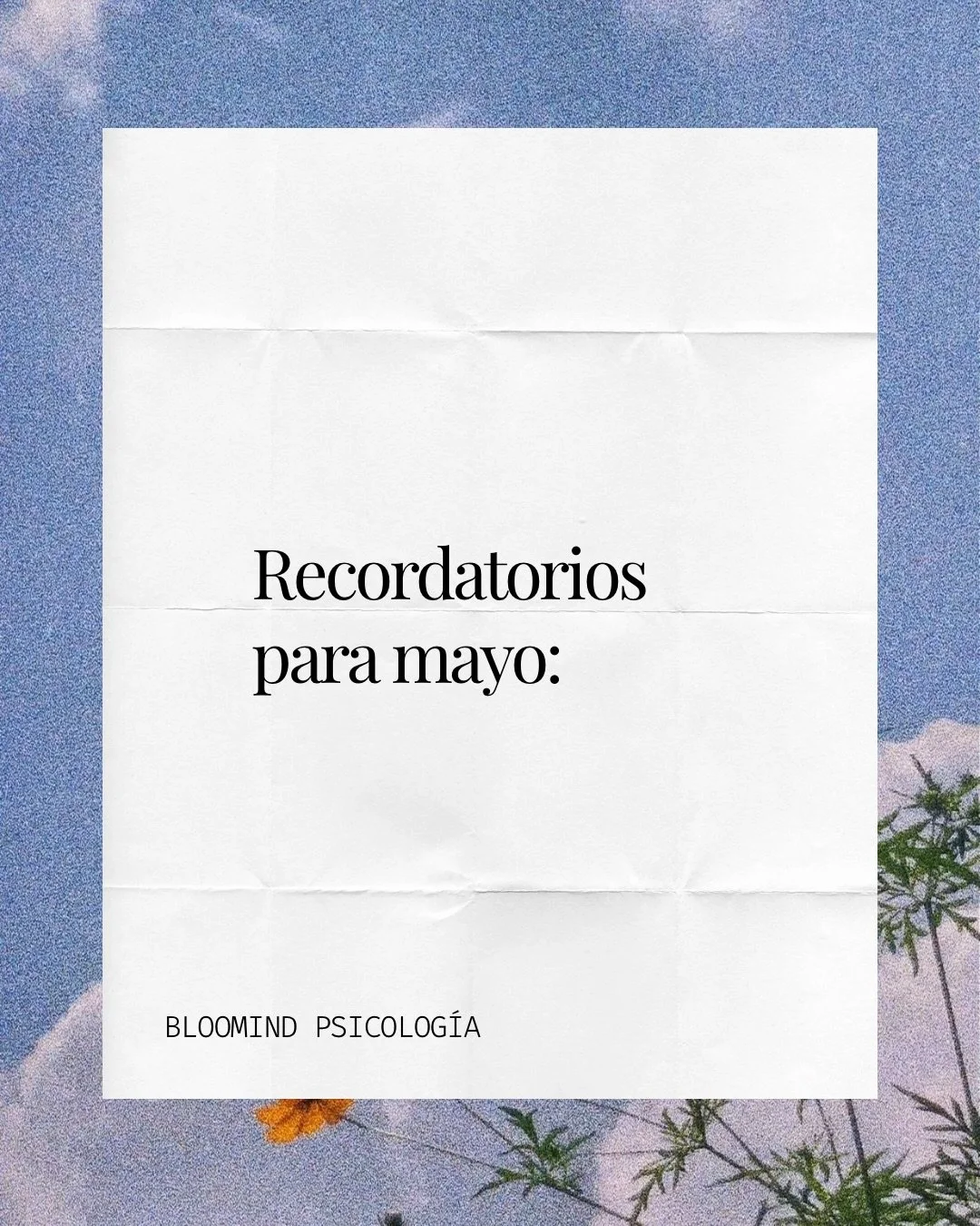 El mes de mayo se viene con recordatorios sobre emociones :)

Espero que te ayuden y te reconforten🌹
Un abrazo fuerte🫶🏽

#recordatorios #mayo #psicologia #saludmental #saludemocional