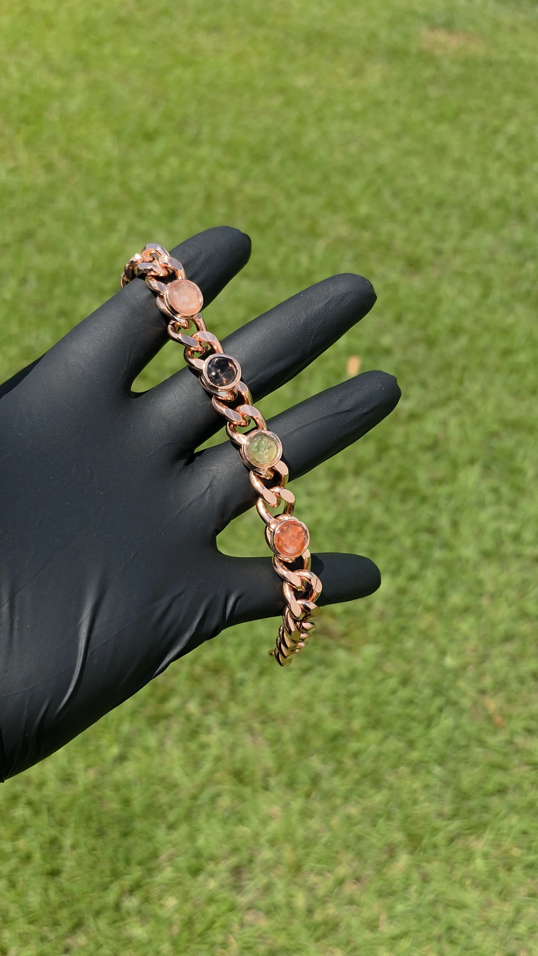 Cuban Link Crystal Gauntlet Bracelet
