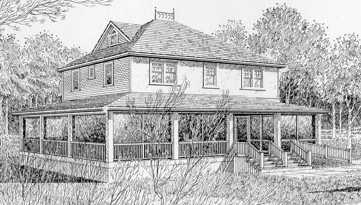 Sketching of the original Deane House