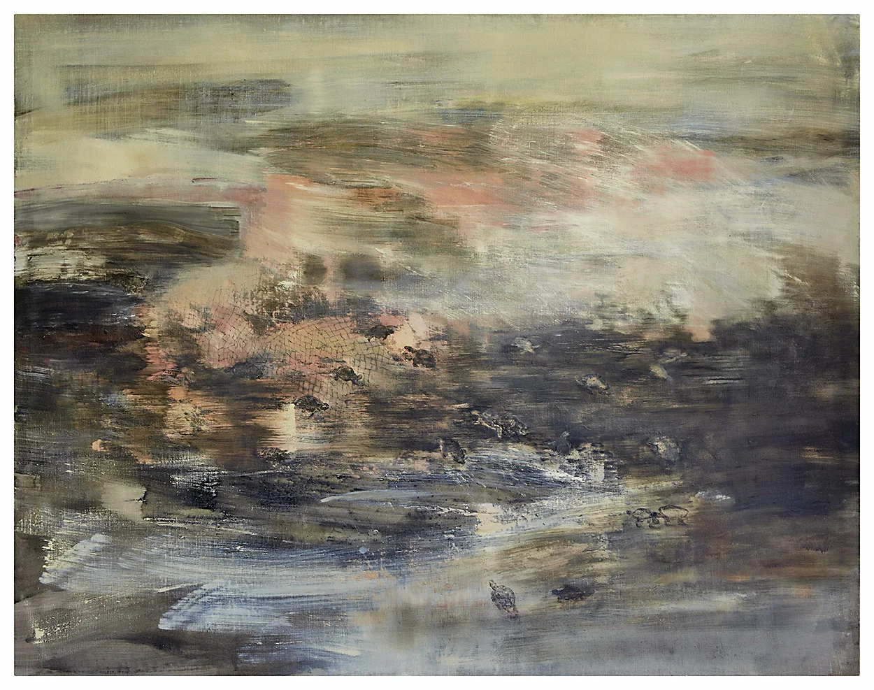 Millenium spawning at birthplace Mixed media on canvas. 170 x 130 cm.