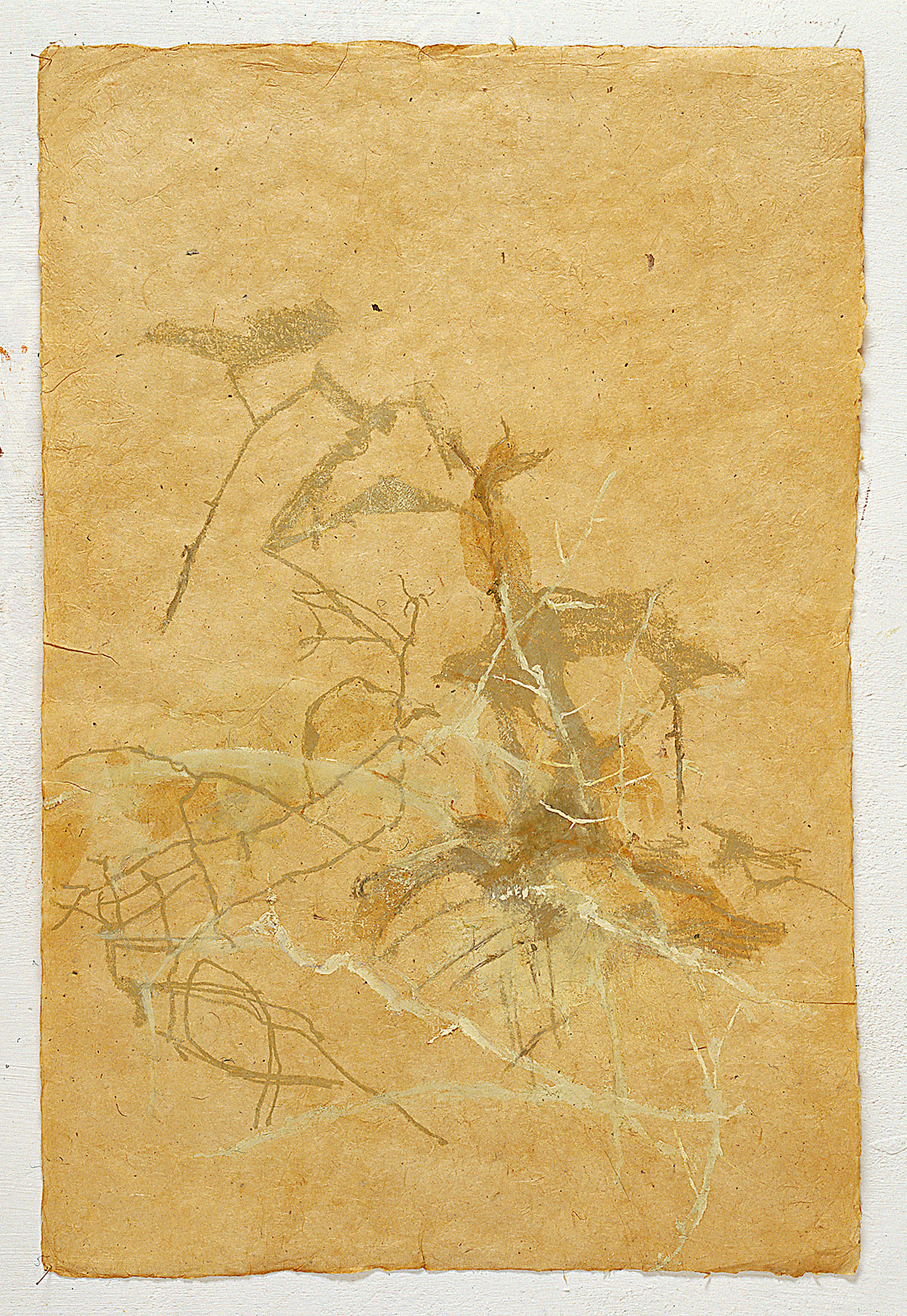    De un árbol   Oil paint on hand made nepalí paper. 51,5 x 76,5 cm. 