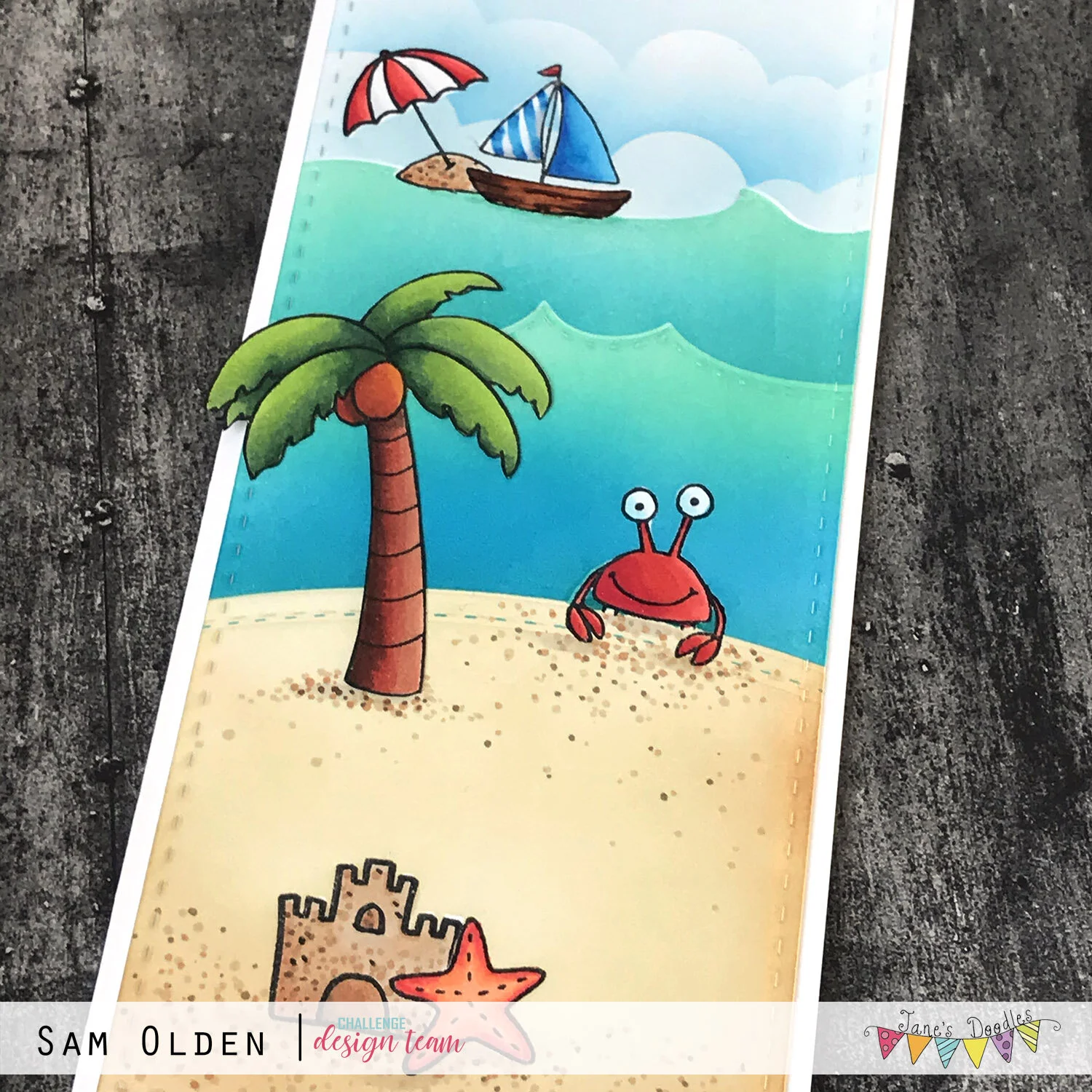 Jane's Doodles Challenge #13: On the Beach