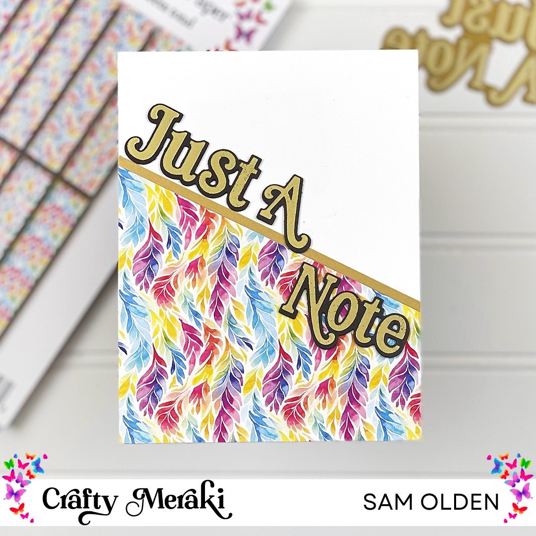 Sometimes all you need is some bold pattern paper and sentiment. Sam @samjolden used the rainbow canopy pattern paper and just a note foil and die to create this bright card. 

Products Used:
Just A Note Hot Foil plate
Rainbow Canopy Pattern Paper

#