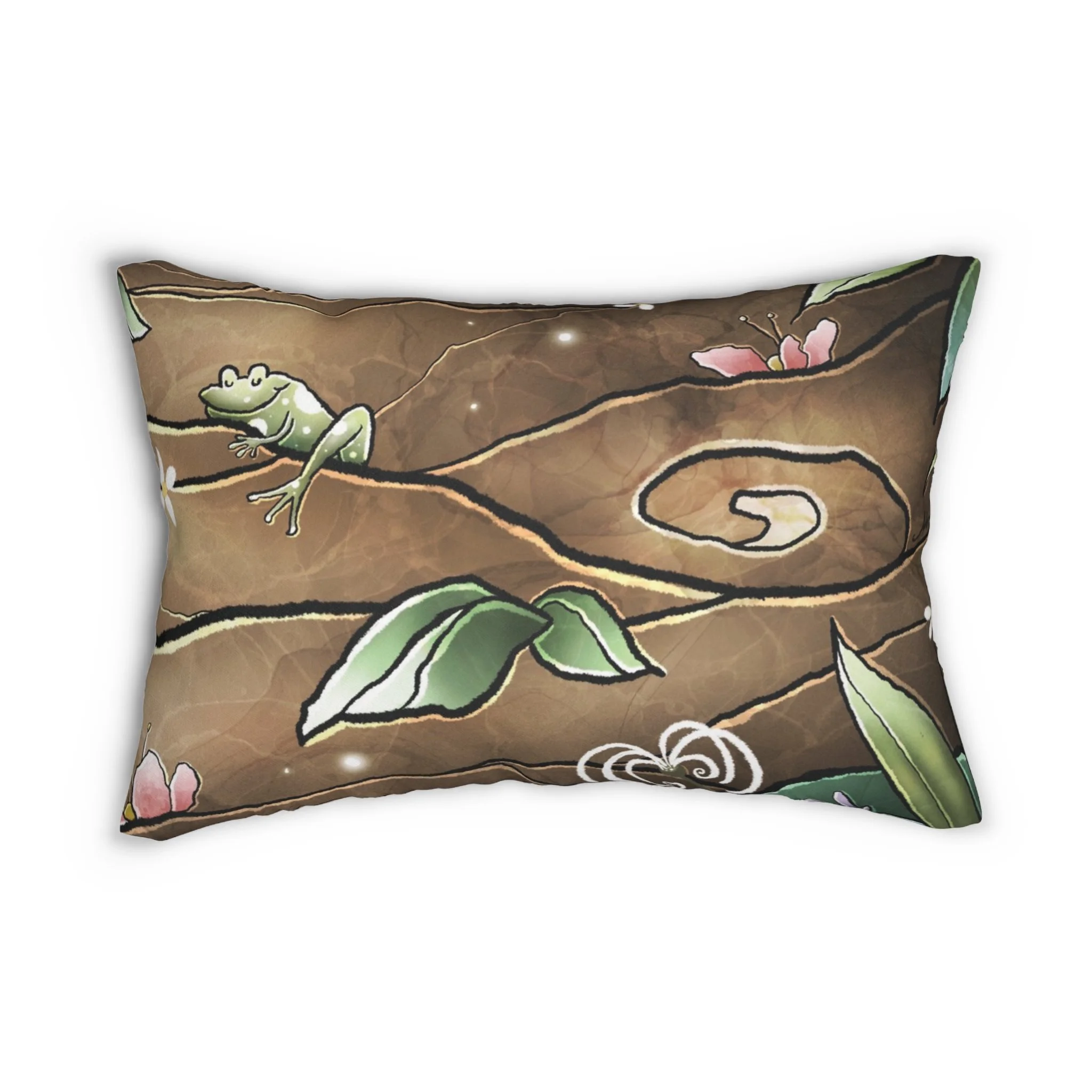 Bayou Treasures (Frog & Dragonfly) - Lumbar Pillow