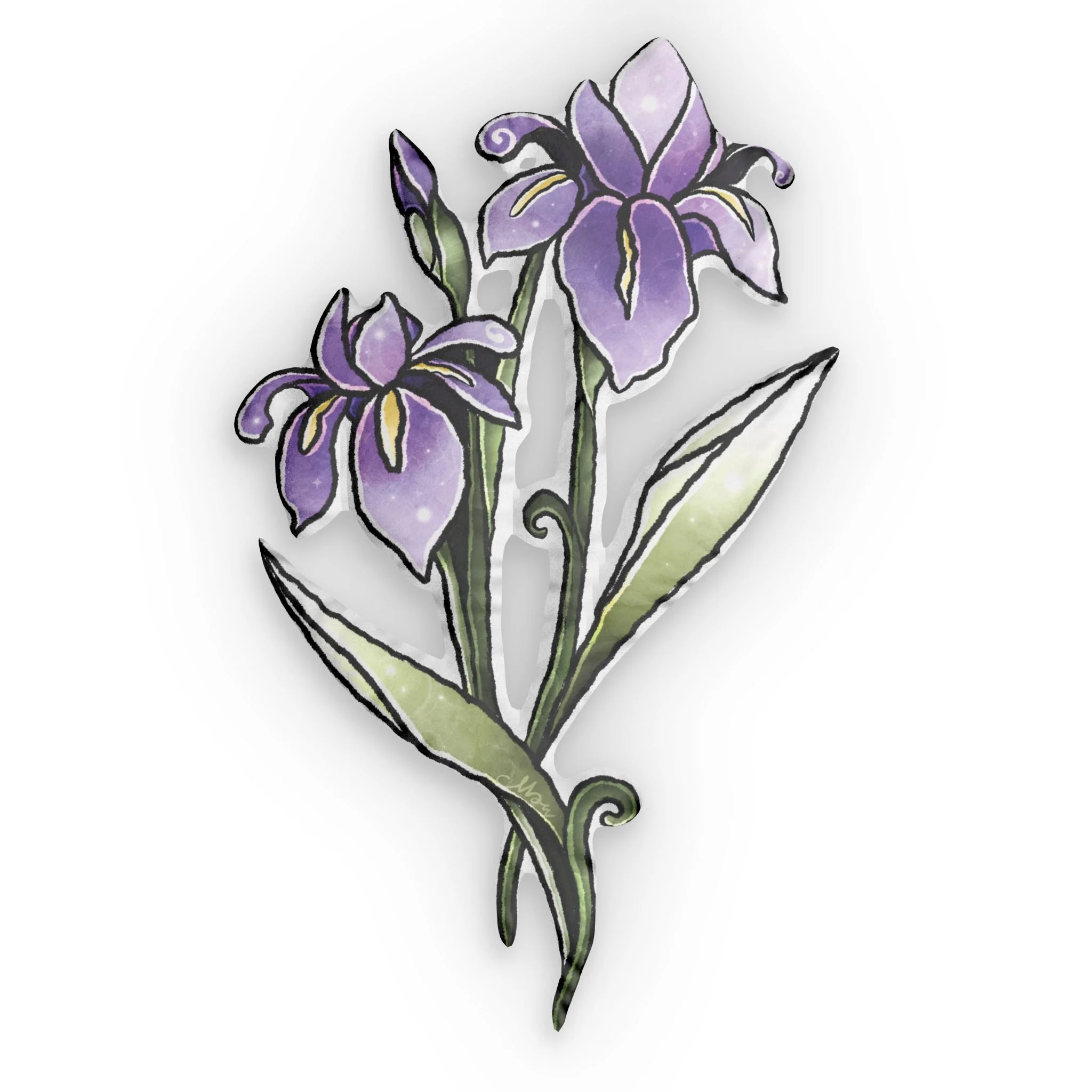 Bayou Treasures (Purple Iris) - Flower Pillow
