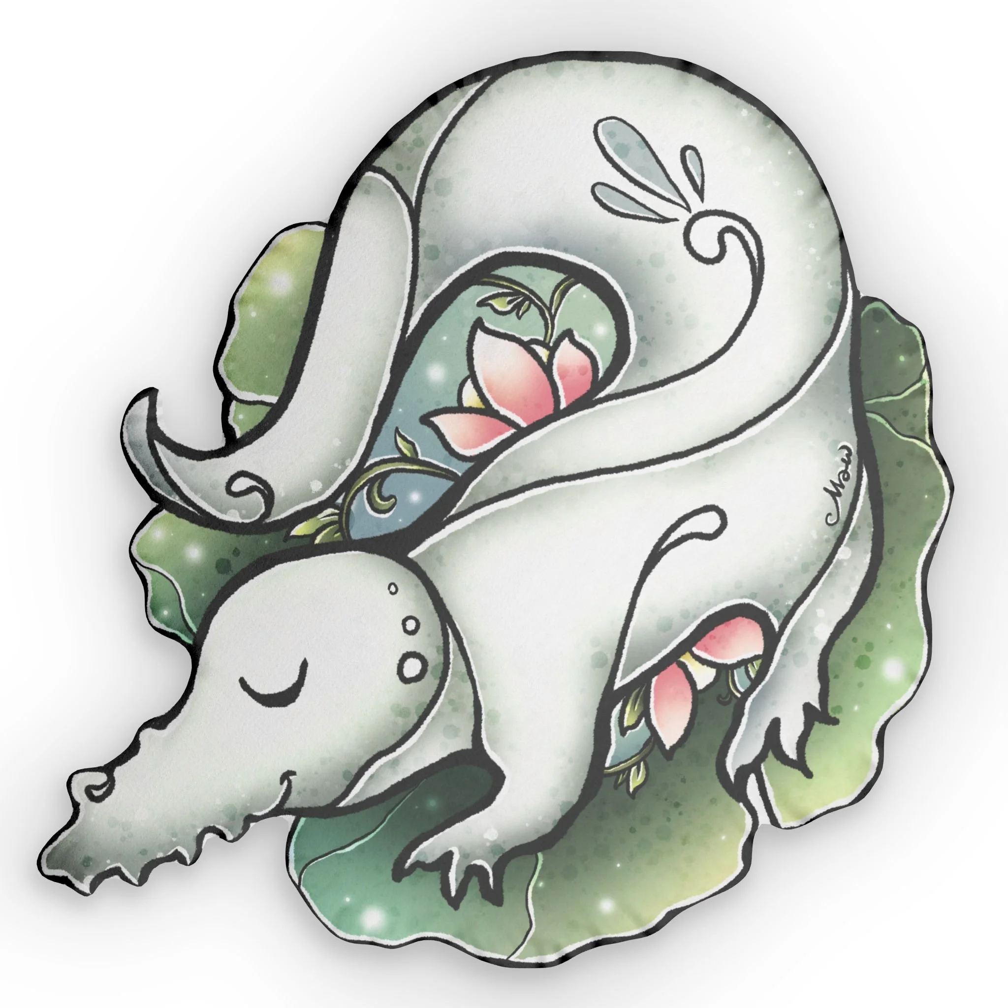 Sleeping Baby Gator (Albino) - Pillow