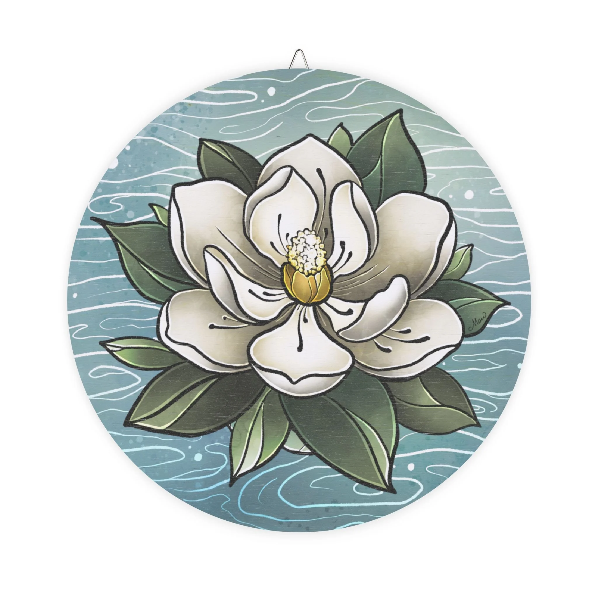Bayou Flowers - Magnolia Wood Door Hanger
