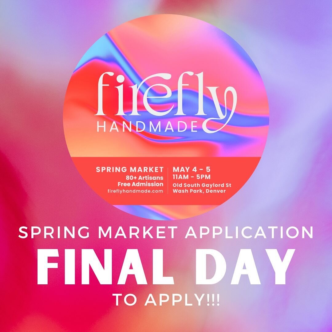 Attn Artisans, Makers + Designers! Today is your LAST day to apply for our Spring Market!! Apply through the link in bio for an opportunity to join us May 4 + 5 on @historicsouthgaylord.denver in Wash Park🌸🌸🌸