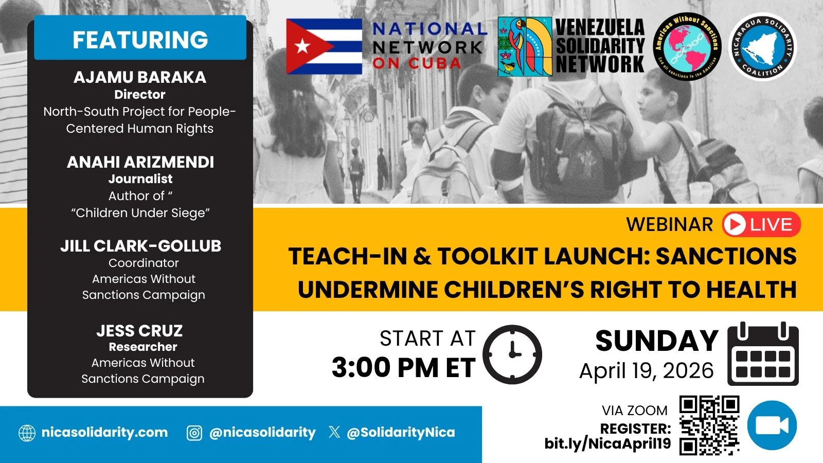 Teach-In: Sanctions &amp; Child Health SUNDAY 19 April