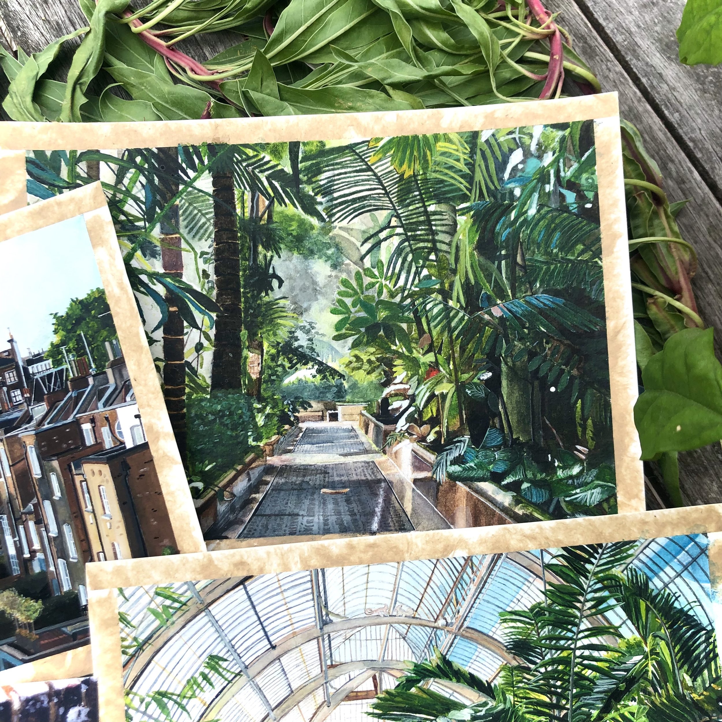 "Kew's Palm House" - Fine Art Watercolour Print by L.C. Cariou - 4