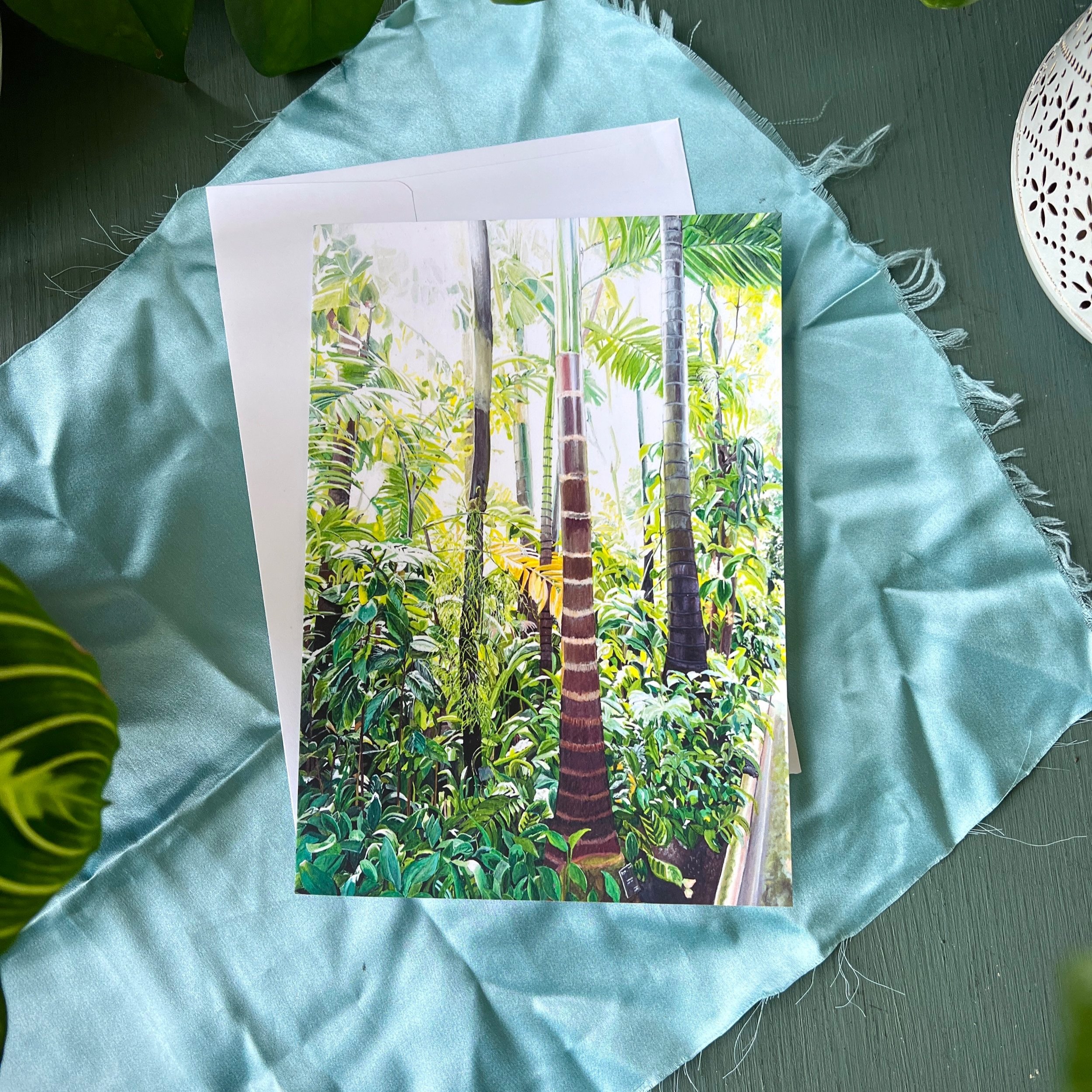 "Rainforest Palms" - Fine Art Watercolour Card by L.C. Cariou - 1