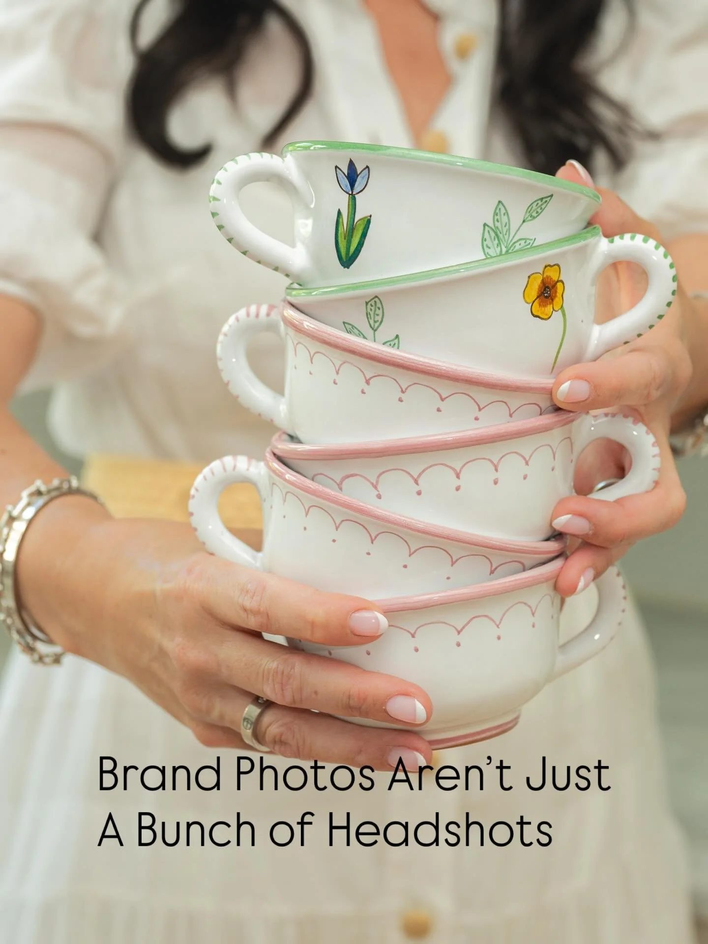 Brand photos aren&rsquo;t just a series of you staring at the camera and smiling.
(That would be exhausting.)

A strong brand session is thoughtfully planned in advance so we can also create custom, on-brand imagery you can use throughout your market