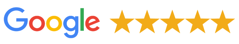 Google logo with a five-star rating.