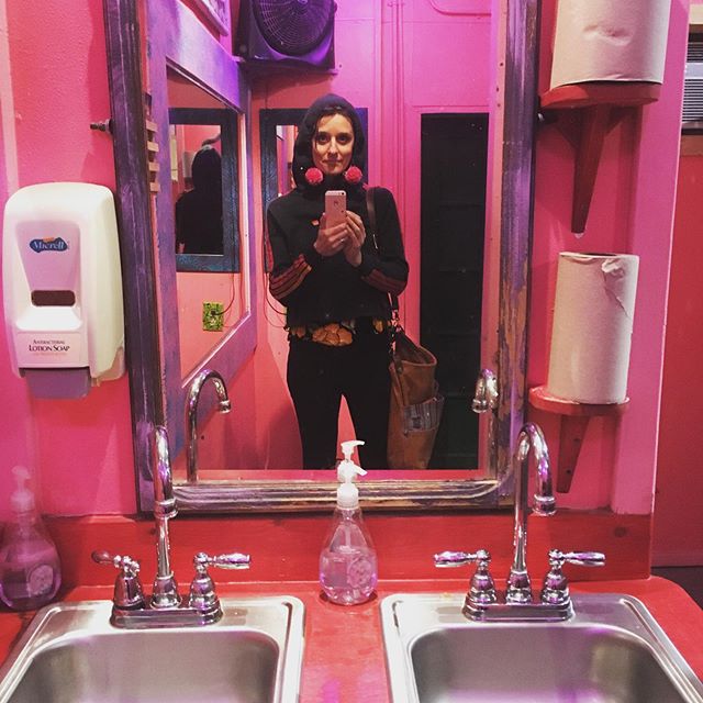 The prettiest pinkest bathroom I’ve ever been in. #esthersfollies #sxsw2019
