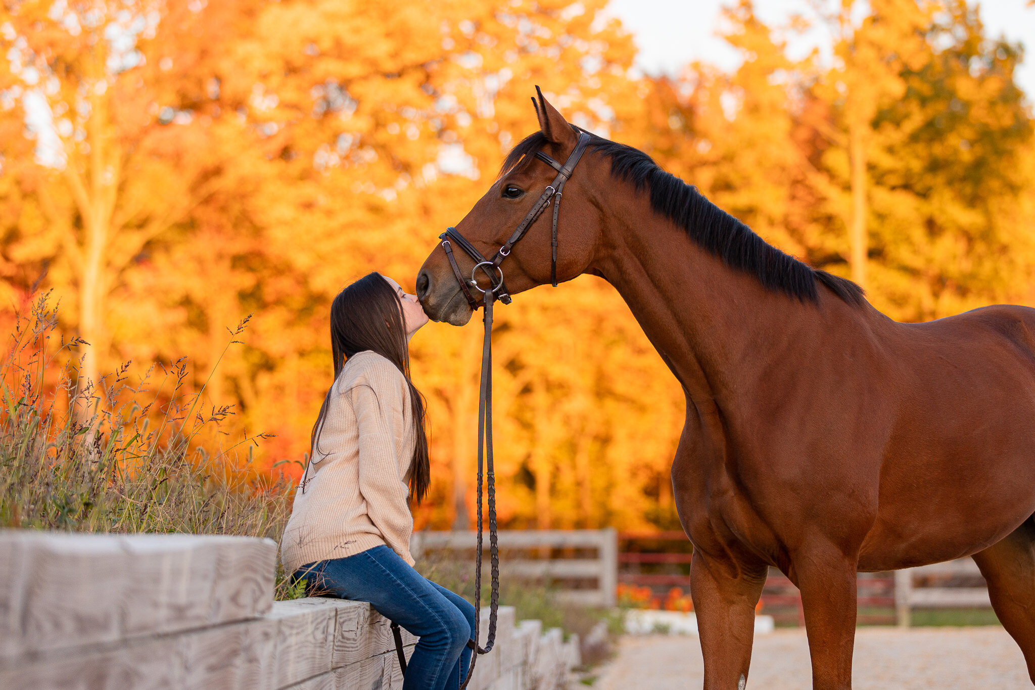 Young Rider Kisses Horse