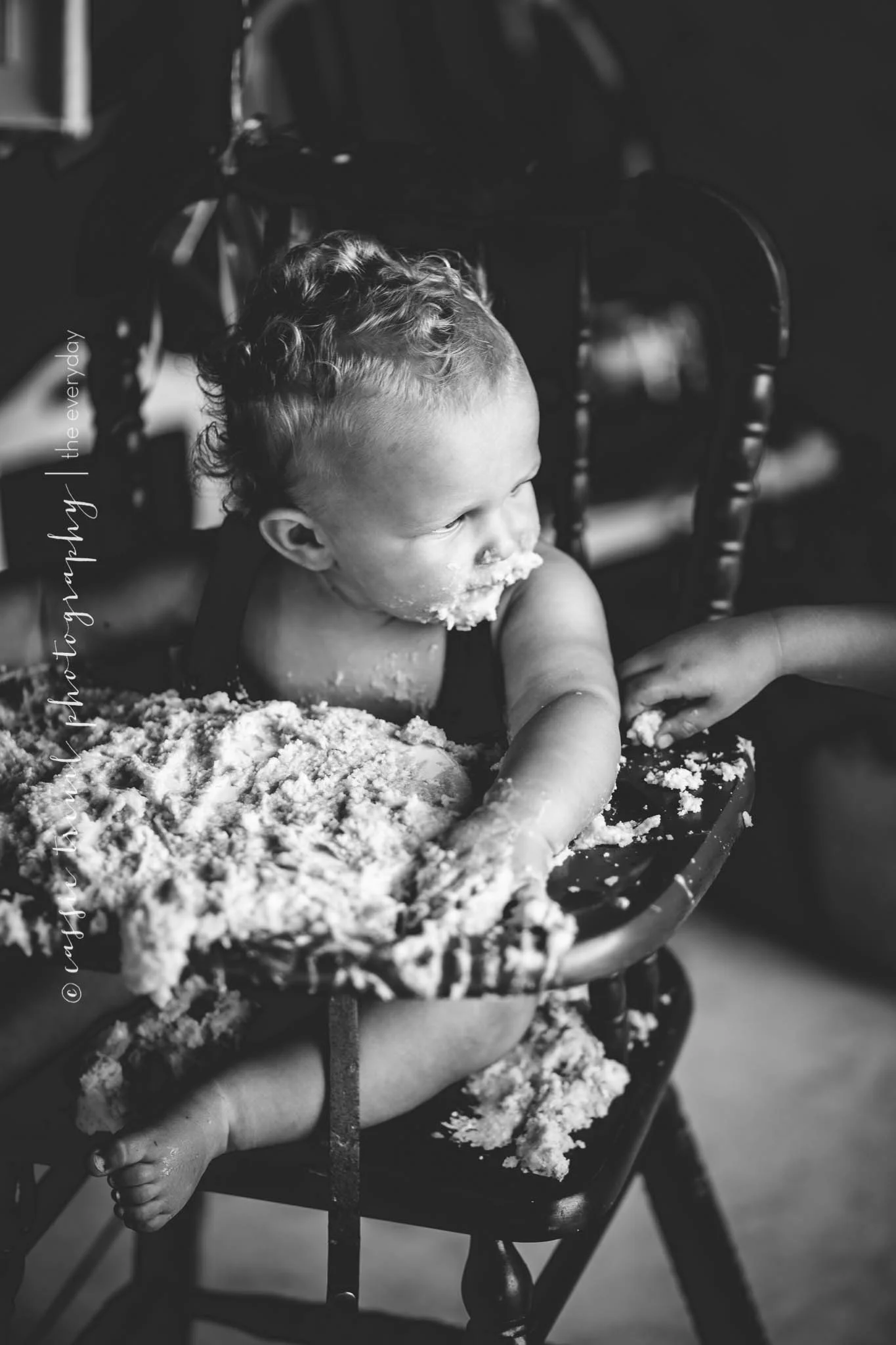 Love love LOVE this shot of Kade sneaking a bite of cake!