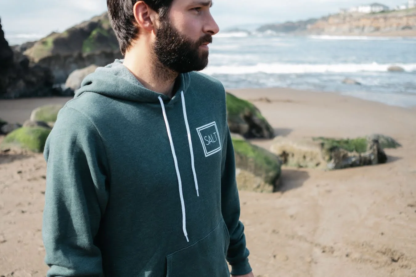 Square SALT Hoodie - Heather Forest