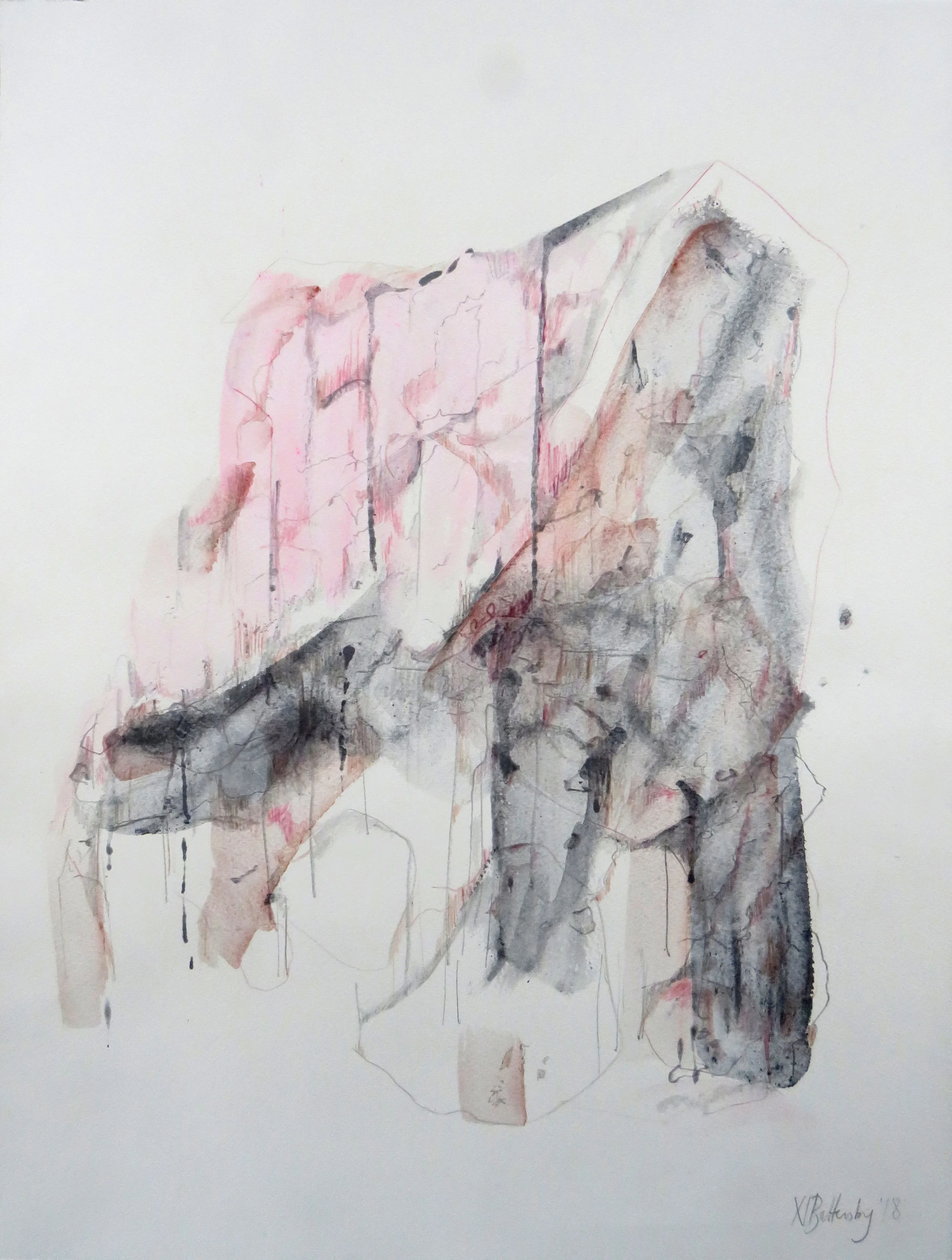 Fragment Drawing, Mixed Media on Paper, 2018-SOLD