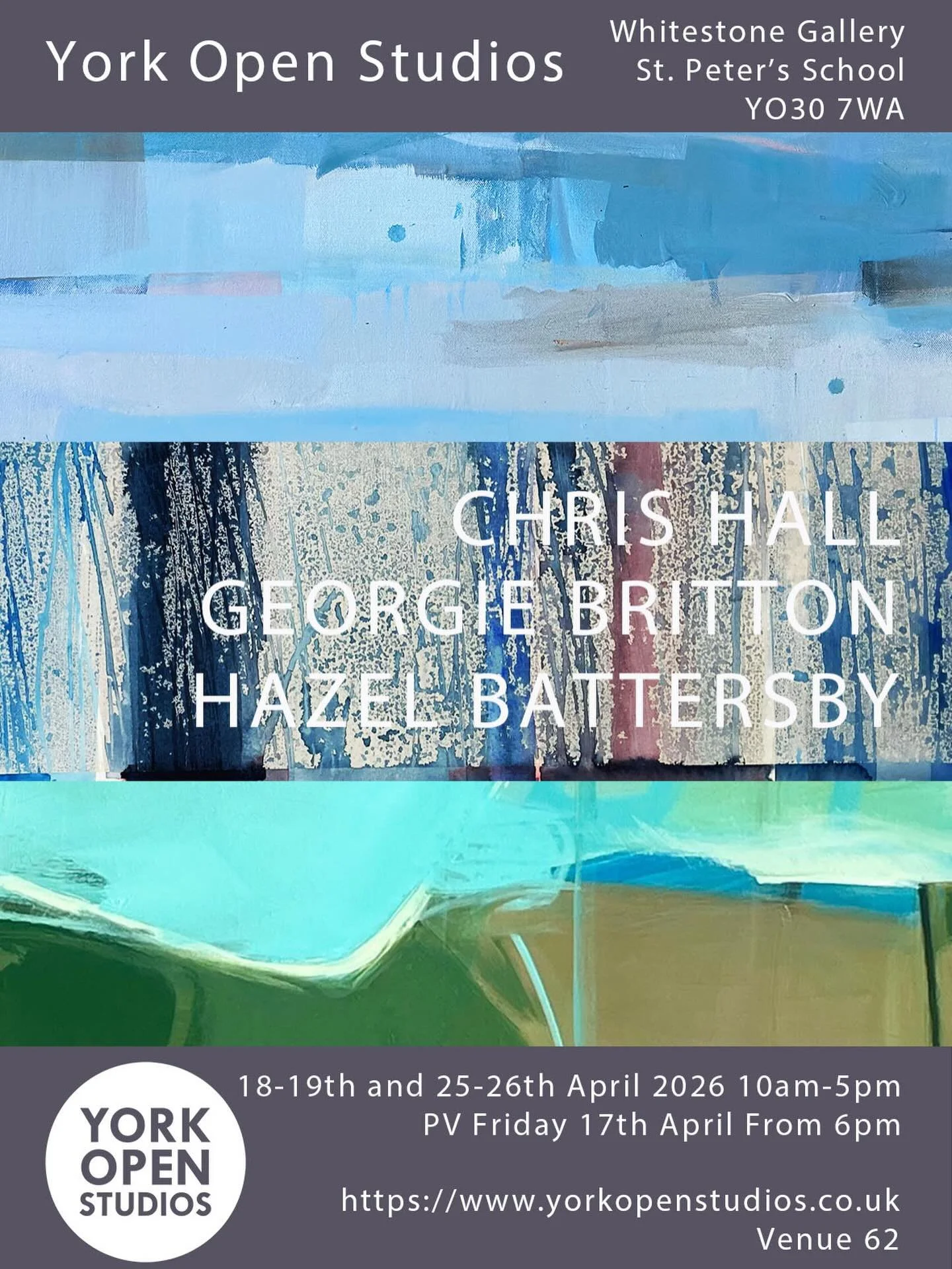 Upcoming York Open Studios, with Chris Hall and Georgie Britton. April 18th, 19th, 25th and 26th 10am-5pm with a PV opening on Friday 17th from 6pm. All welcome, we would be delighted to see you.

@studiobritton