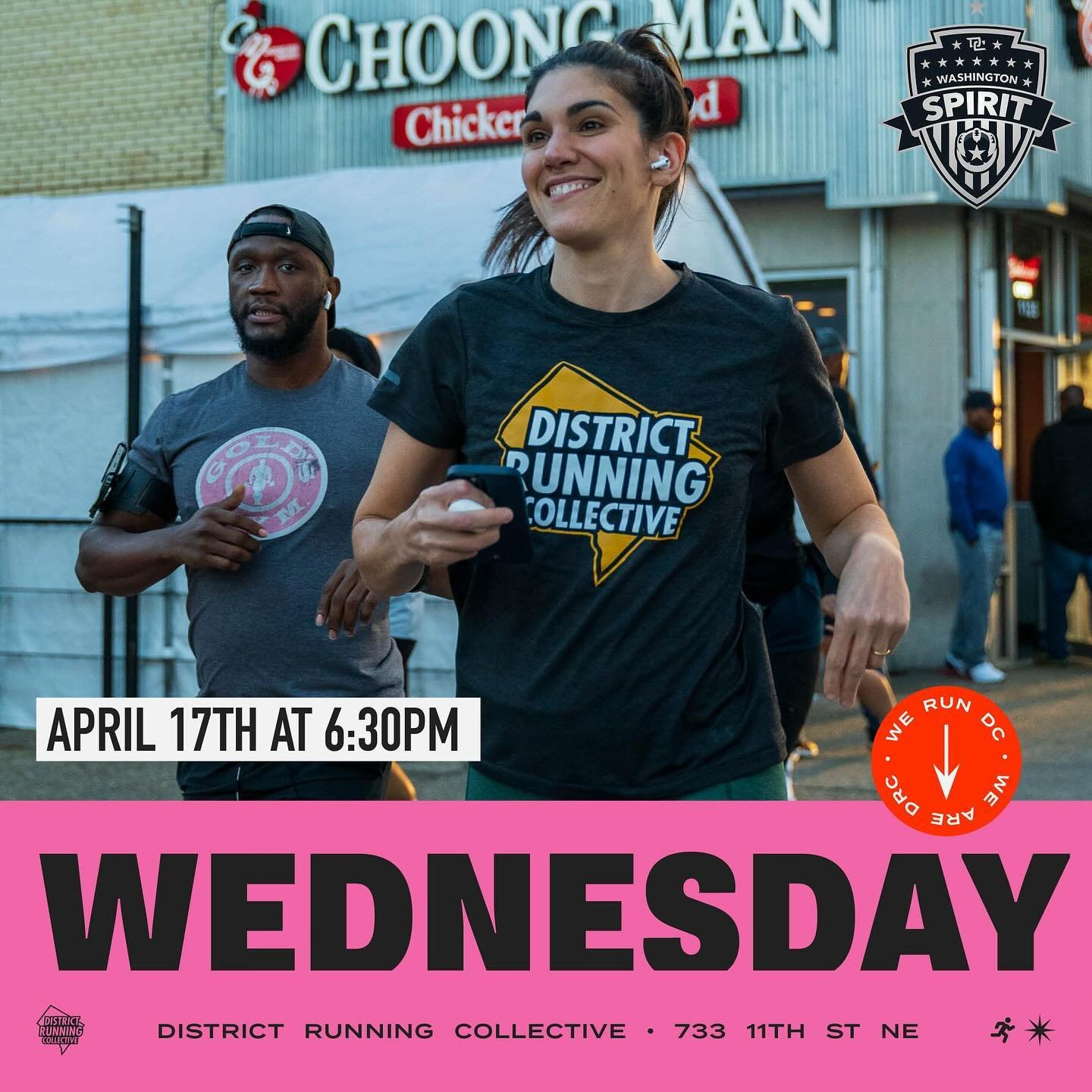 This week, we&rsquo;re teaming up with the @washingtonspirit, so join us for a special run. RSVPs are open. Hit the link in the bio to sign up and attend. 6:30pm at DRC HQ 733 11th St NE. 
#rundrc #rundc