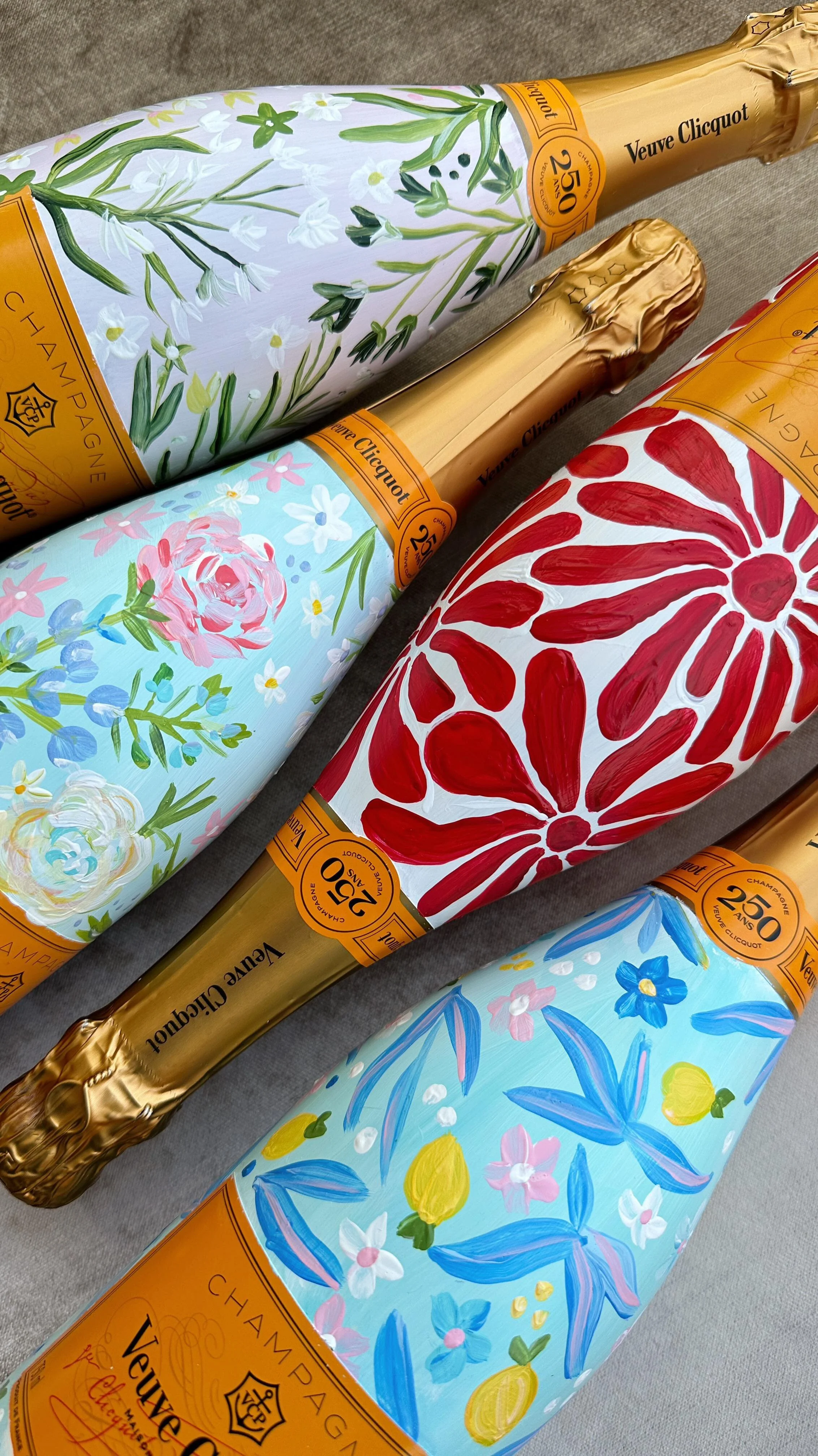 HandPainted Champagne Bottles